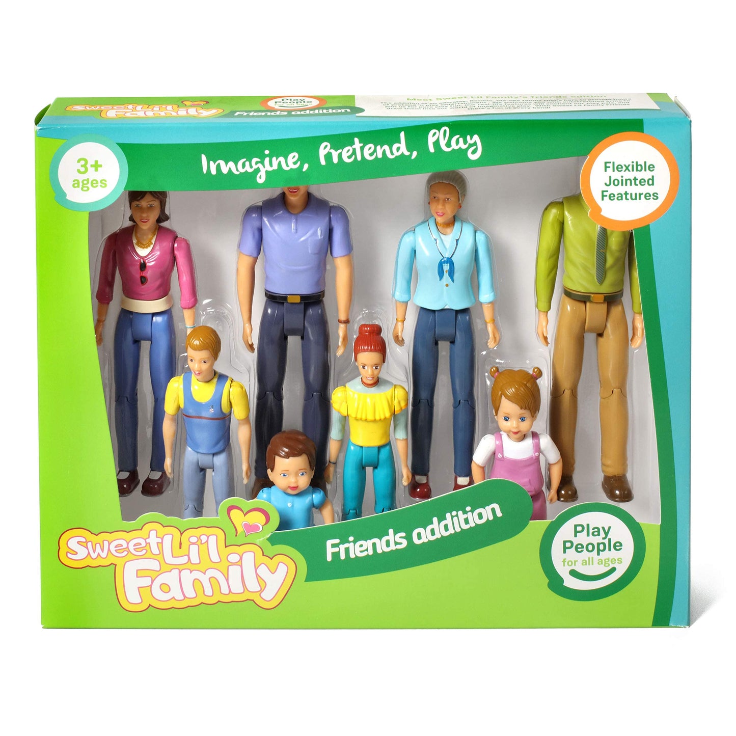 Beverly Hills Sweet Lil Family Friends – 9-Piece Dollhouse Family Figures Set