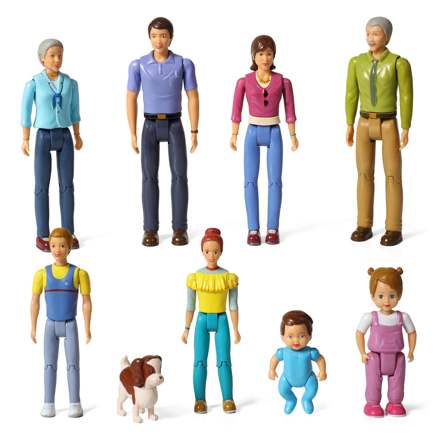 Beverly Hills Sweet Lil Family Friends – 9-Piece Dollhouse Family Figures Set