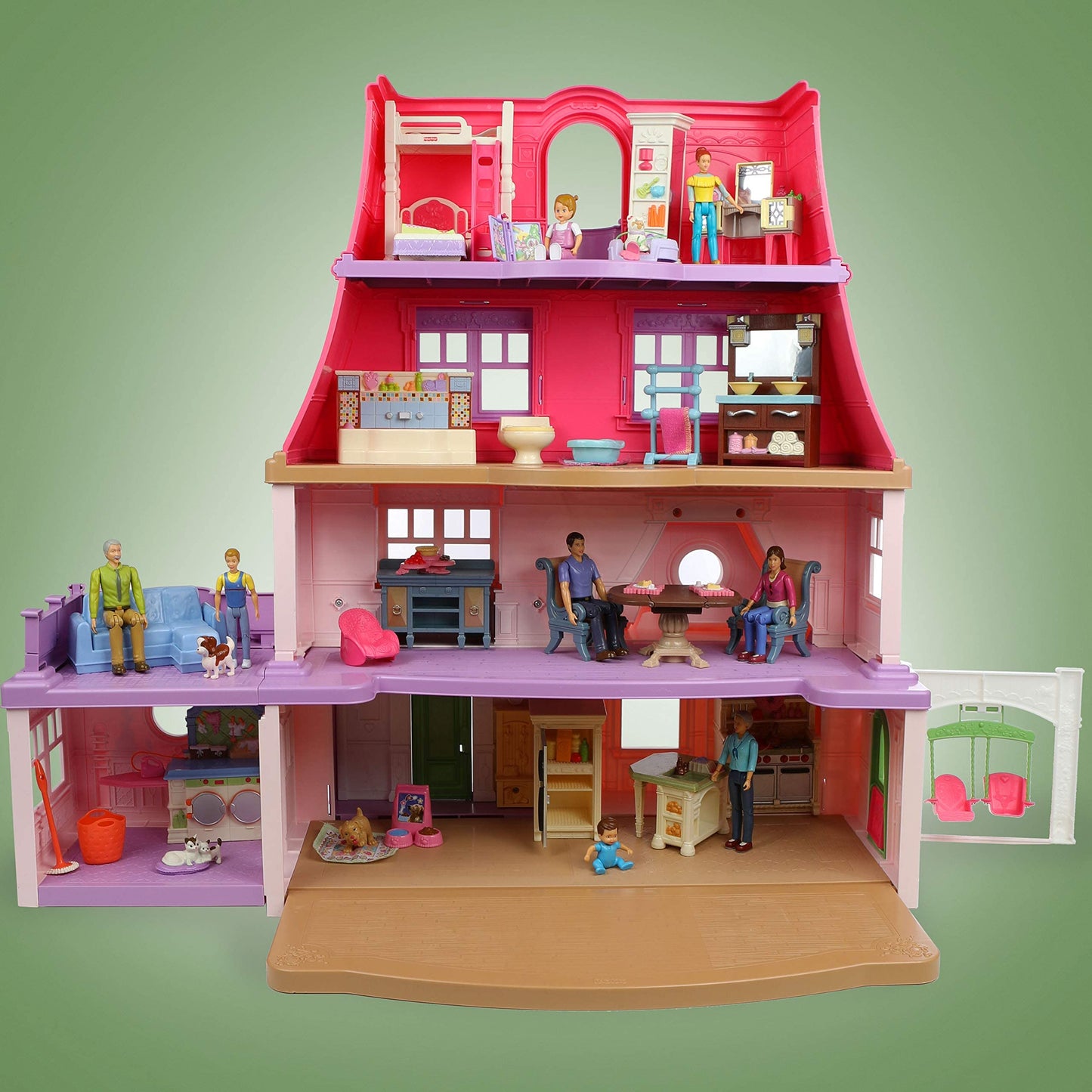 Beverly Hills Sweet Lil Family Friends – 9-Piece Dollhouse Family Figures Set