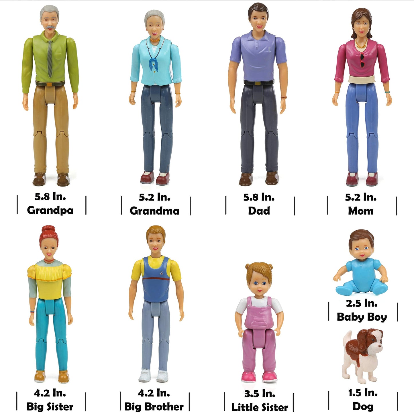 Beverly Hills Sweet Lil Family Friends – 9-Piece Dollhouse Family Figures Set