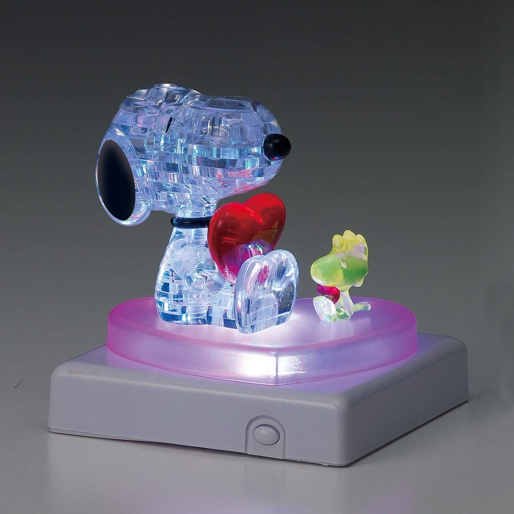 Beverly Crystal Puzzle Snoopy Hug Heart - 31 Pieces | Transparent 3D Jigsaw