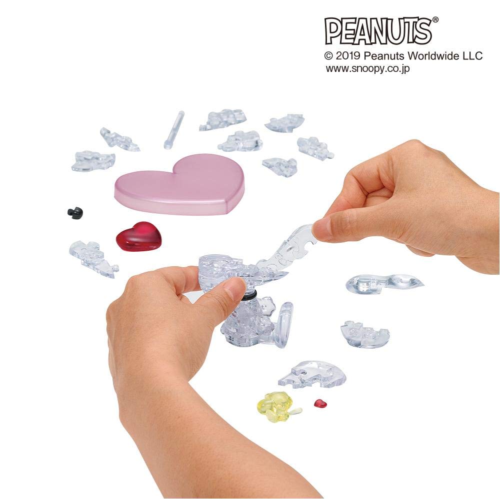 Beverly Crystal Puzzle Snoopy Hug Heart - 31 Pieces | Transparent 3D Jigsaw
