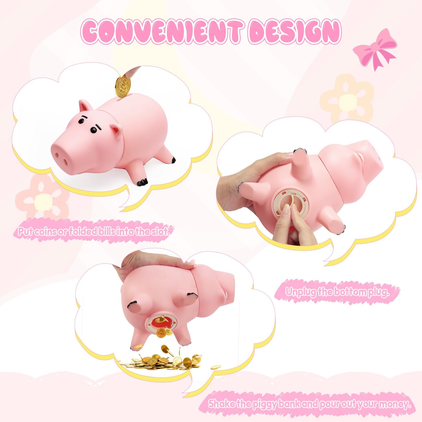 BewthU Hamm Piggy Bank Pink – Cute Hamm-Inspired Money Box for Kids