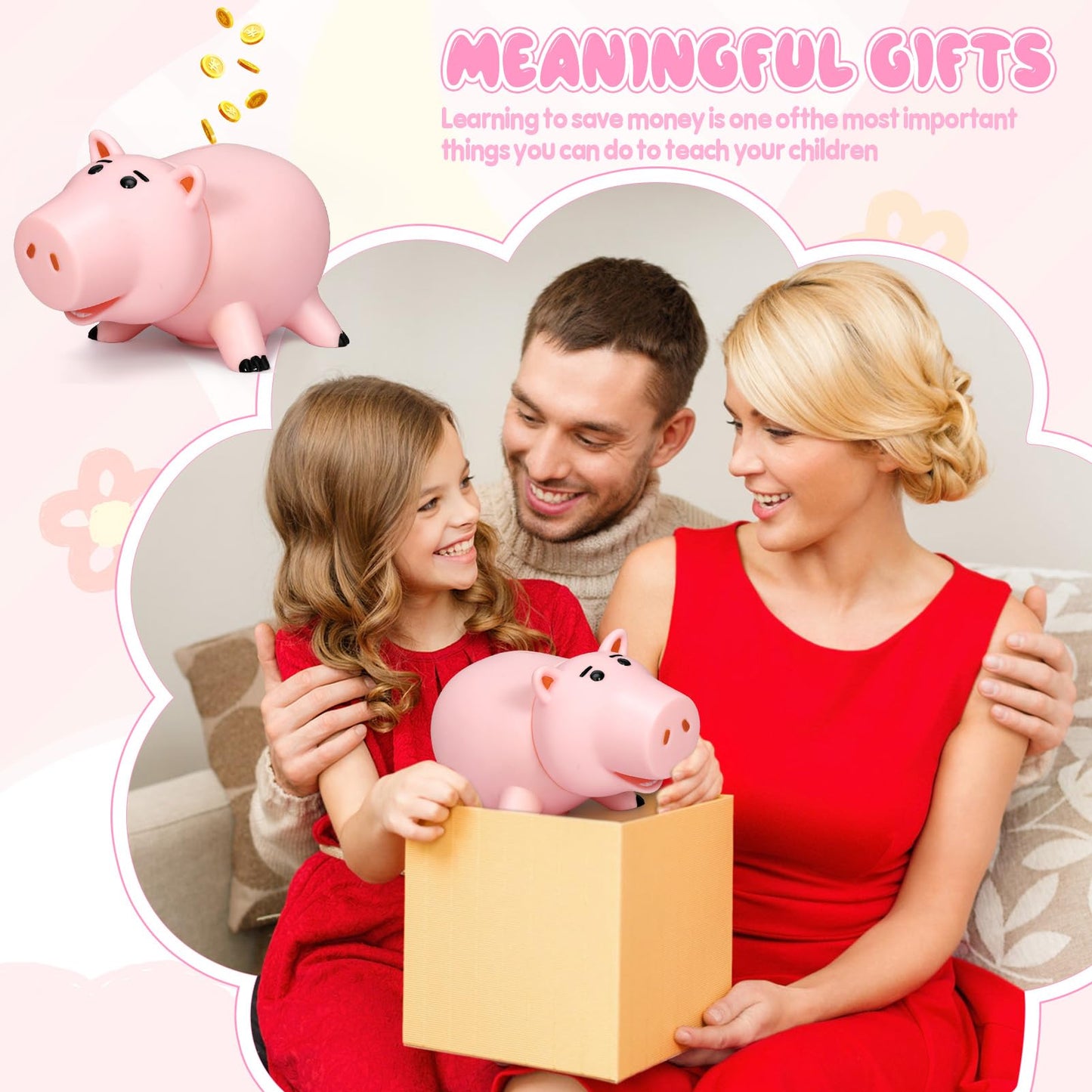 BewthU Hamm Piggy Bank Pink – Cute Hamm-Inspired Money Box for Kids