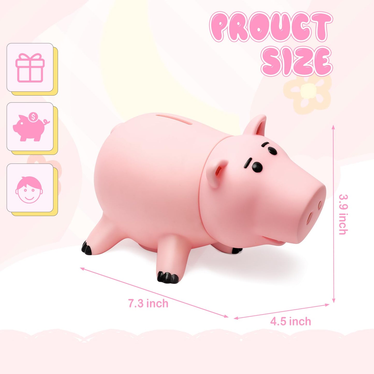 BewthU Hamm Piggy Bank Pink – Cute Hamm-Inspired Money Box for Kids