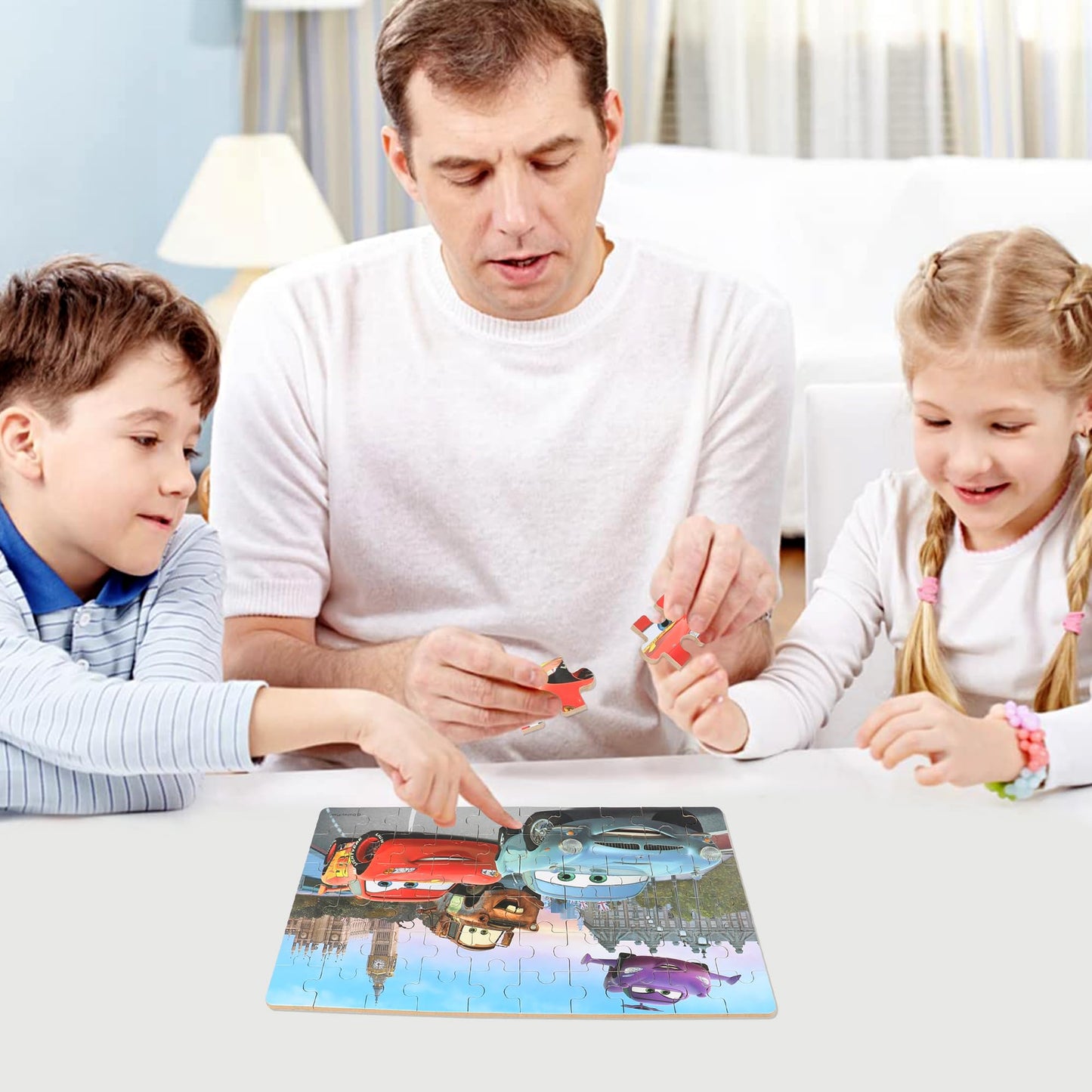 Bexido 60-Piece Wooden Puzzle for Kids 4-8 – Educational Jigsaw in Metal Box