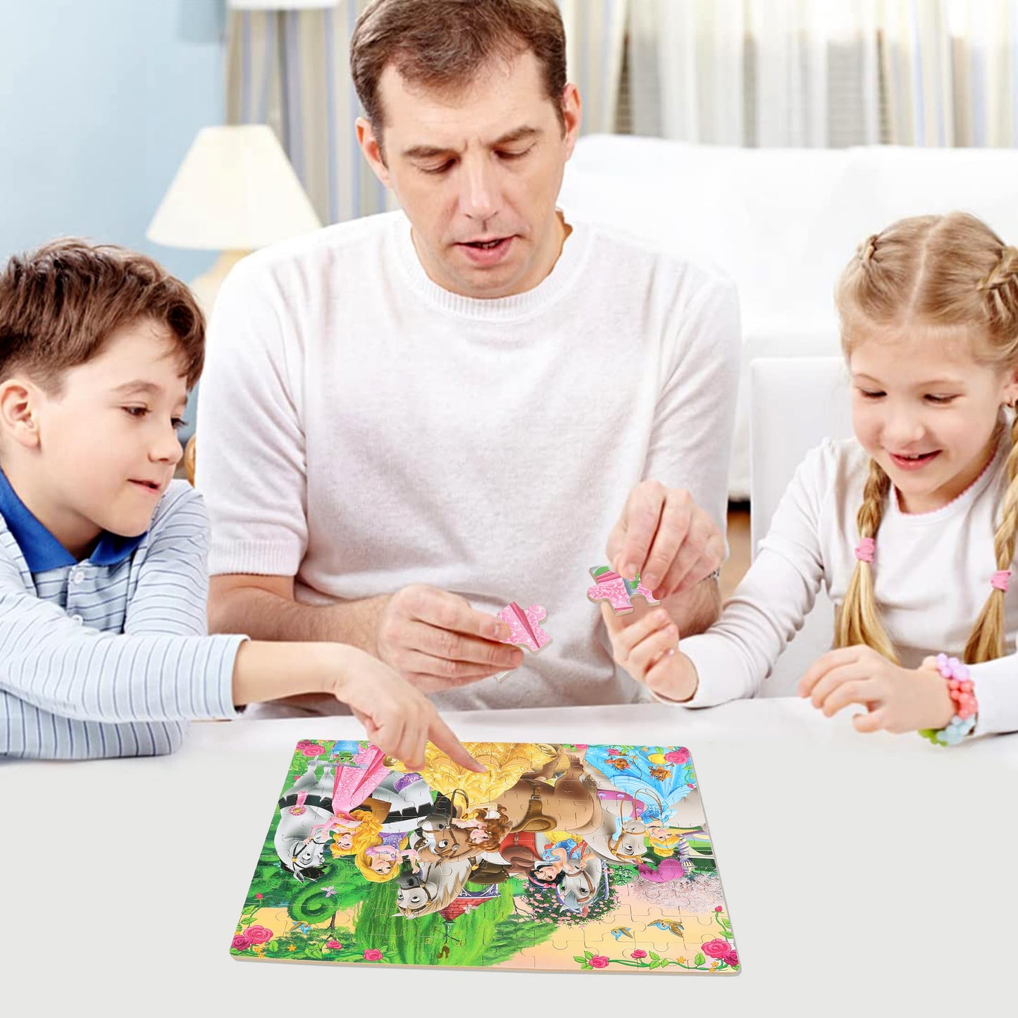 Bexido 100-Piece Wood Jigsaw Puzzle for Kids 4-8 in Metal Box