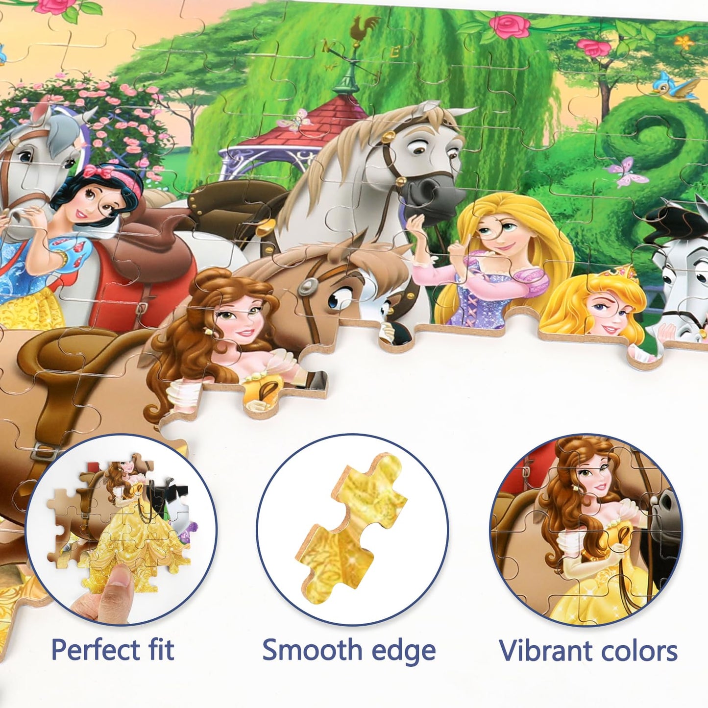 Bexido 100-Piece Wood Jigsaw Puzzle for Kids 4-8 in Metal Box