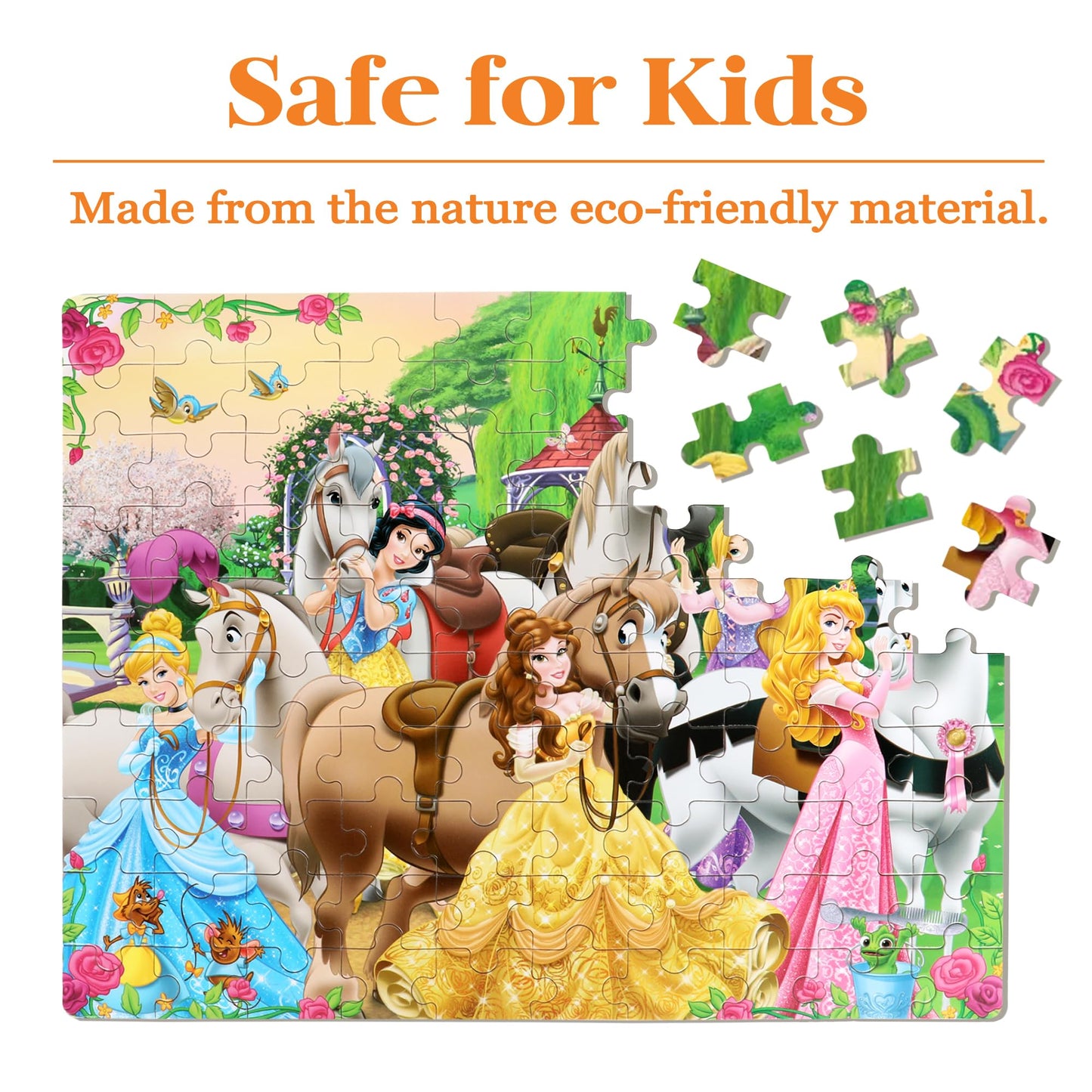 Bexido 100-Piece Wood Jigsaw Puzzle for Kids 4-8 in Metal Box
