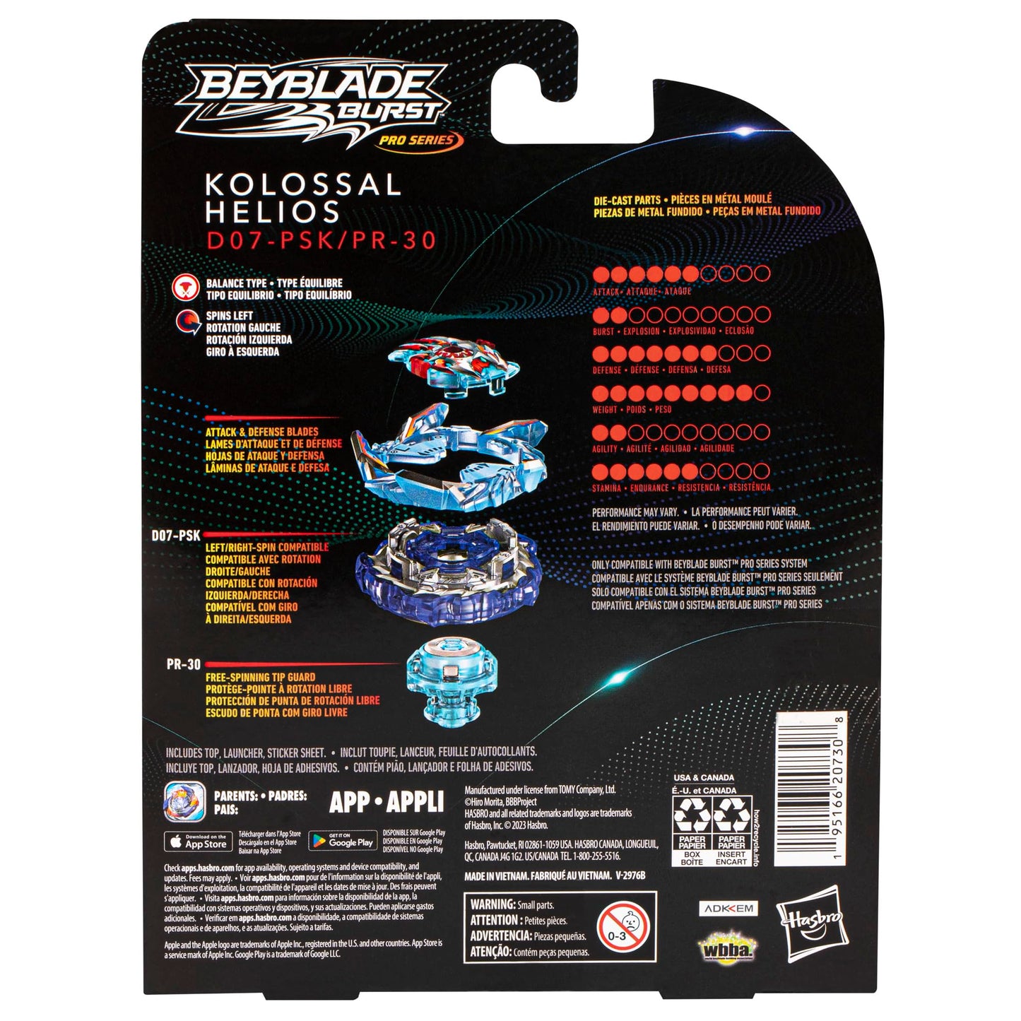 BEY PS KOLOSSAL Helios – Pro Series Beyblade Top with Die-Cast Metal