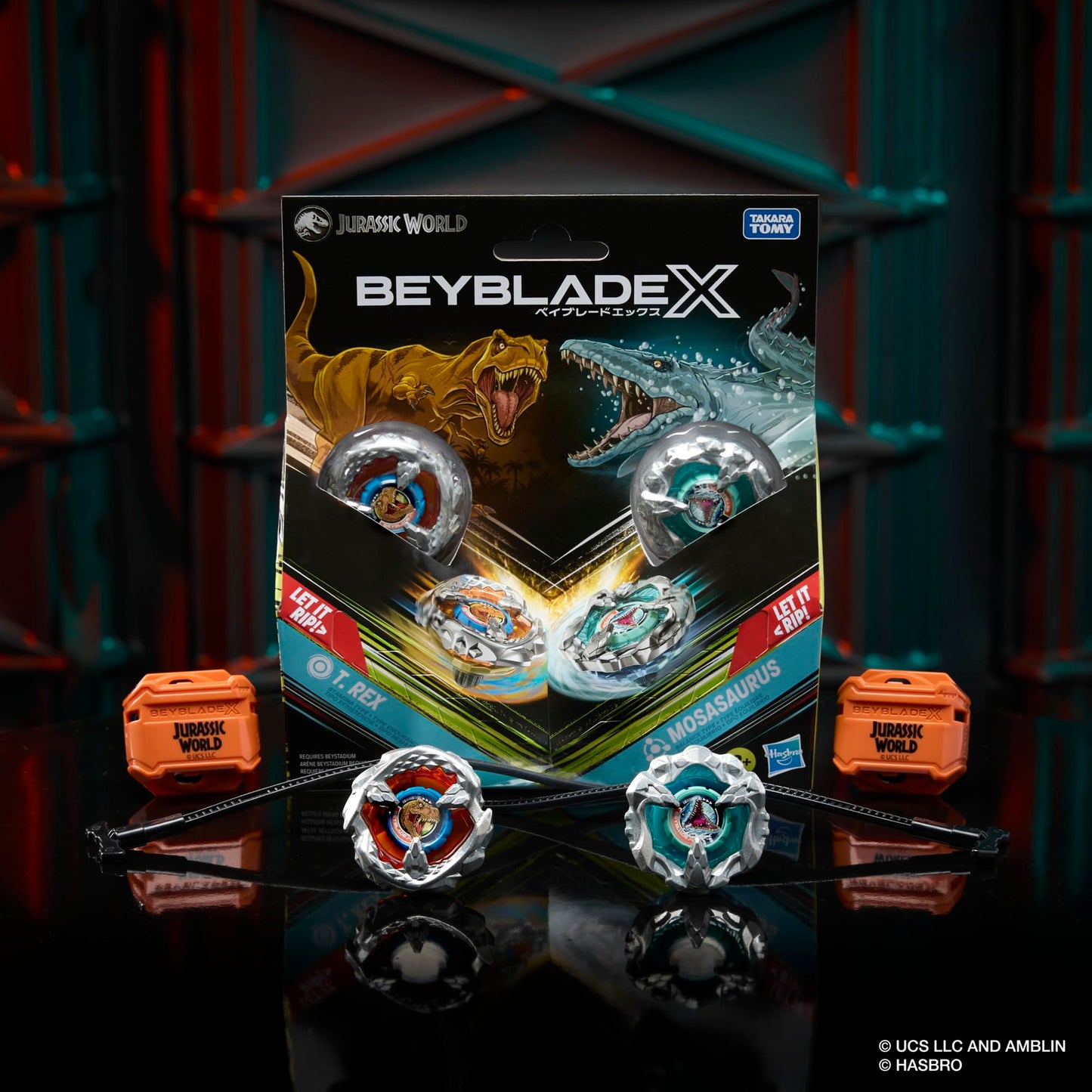 Beyblade X Jurassic World T. Rex vs Mosasaurus Multipack – 2 Tops & 2 Launchers