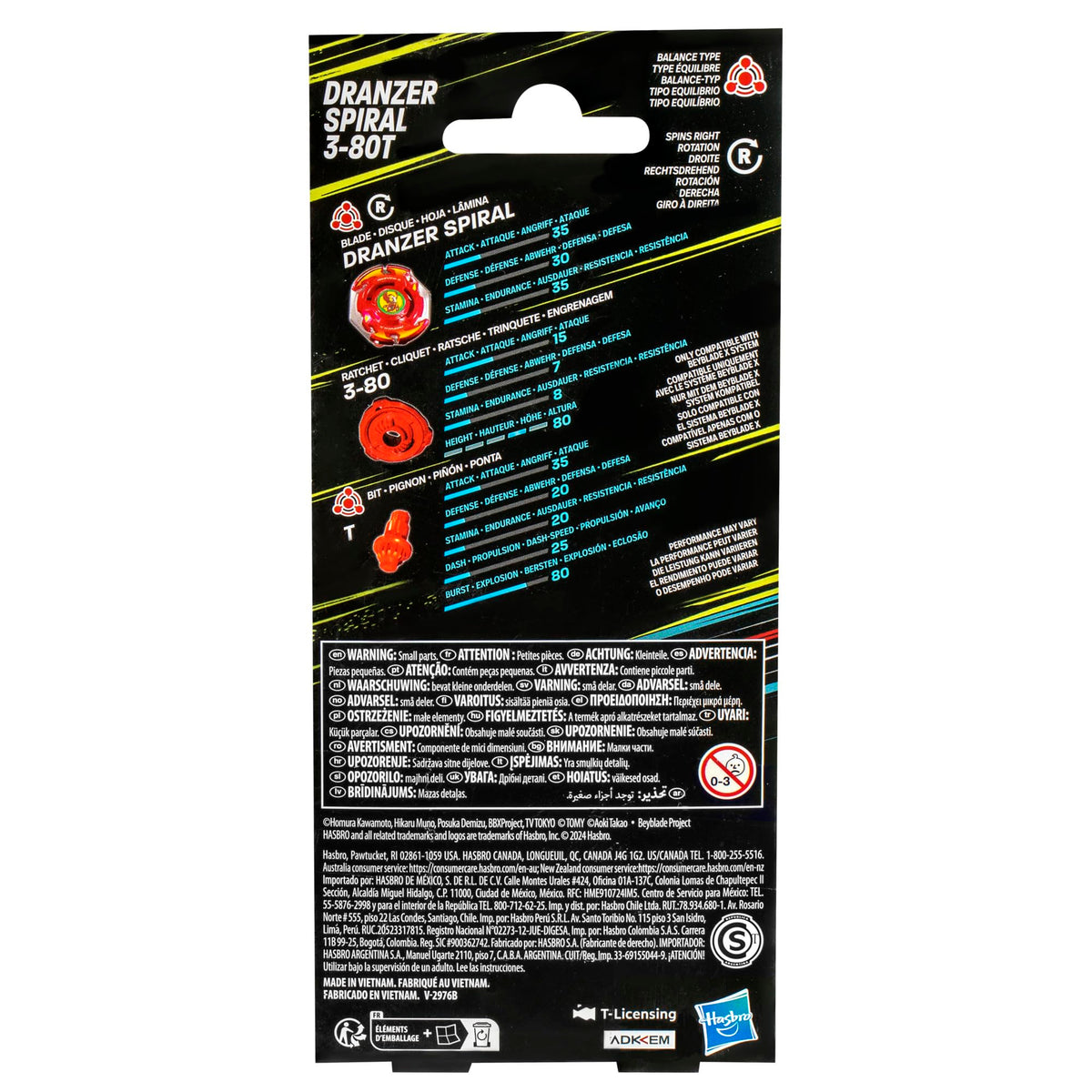 Beyblade X Dranzer Spiral 3-80T Anniversary X-Over – Right-Spin Balance Top & Launcher