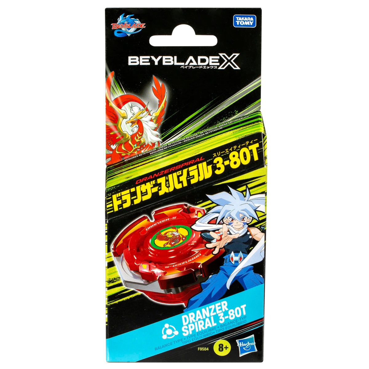 Beyblade X Dranzer Spiral 3-80T Anniversary X-Over – Right-Spin Balance Top & Launcher