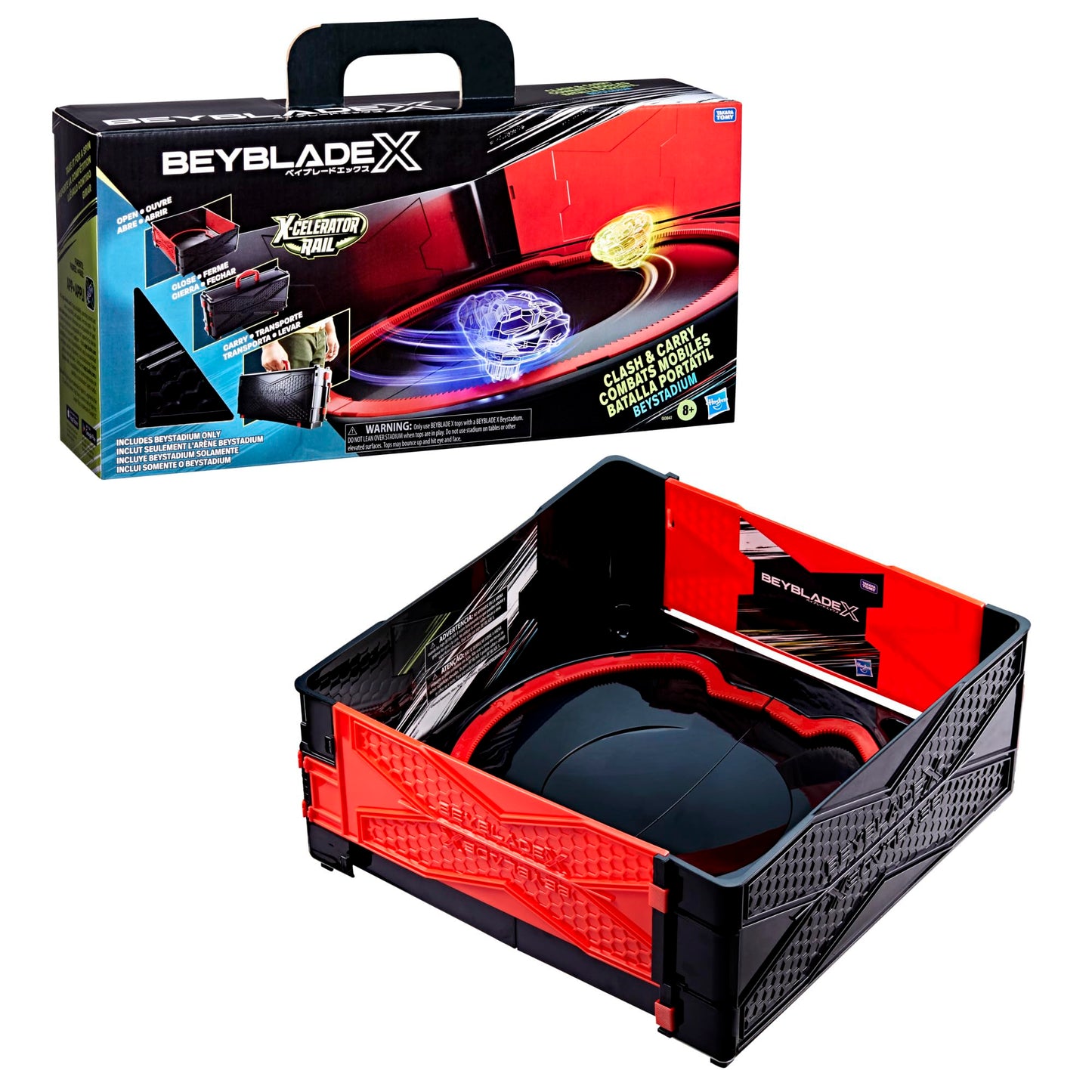 Beyblade X Clash & Carry Beystadium — Portable Battle Arena for Spinning Tops | Ages 8+