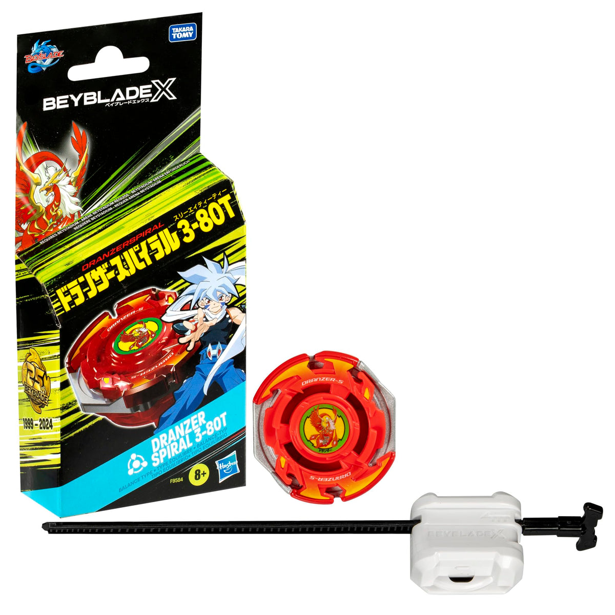 Beyblade X Dranzer Spiral 3-80T Anniversary X-Over – Right-Spin Balance Top & Launcher