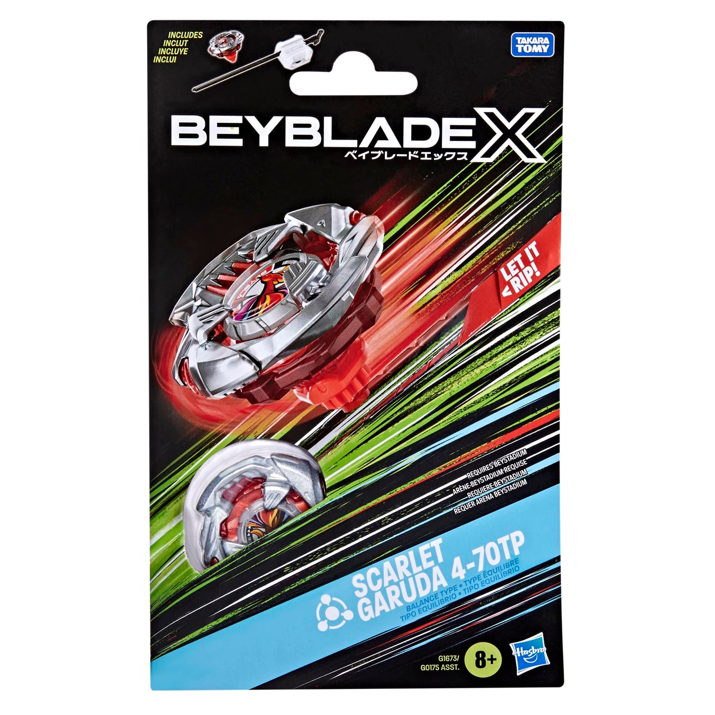 Beyblade X Scarlet Garuda 4-70TP BX Starter Pack – Balance Top, Launcher, Authentic Takara Tomy
