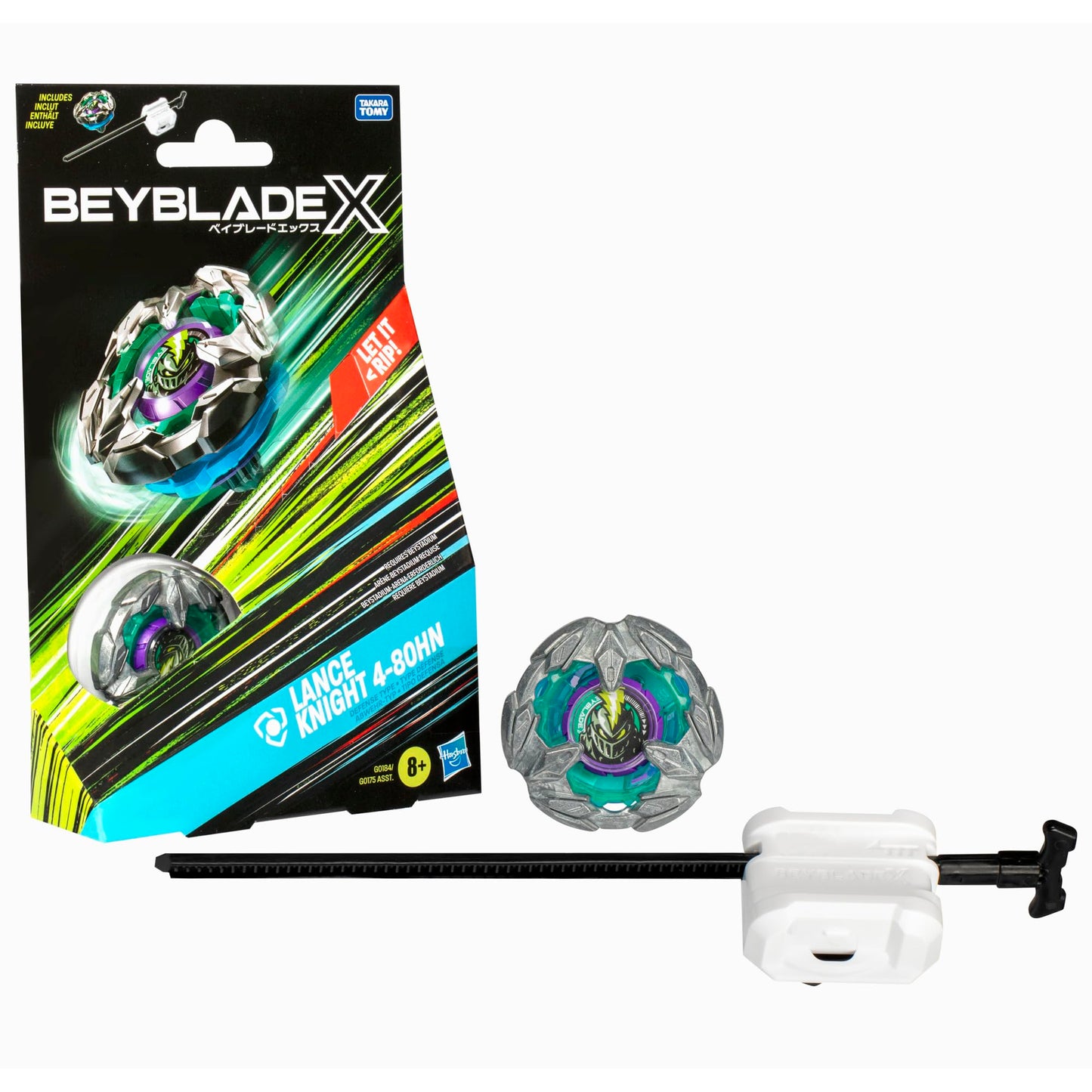 Beyblade X Lance Knight 4-80HN Starter Pack – Right-Spin Defense Top & Launcher (Beystadium Required)