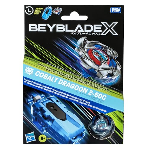 Beyblade X Pack: Cobalt Dragoon 2-60C Deluxe Left Spin Rope Launcher