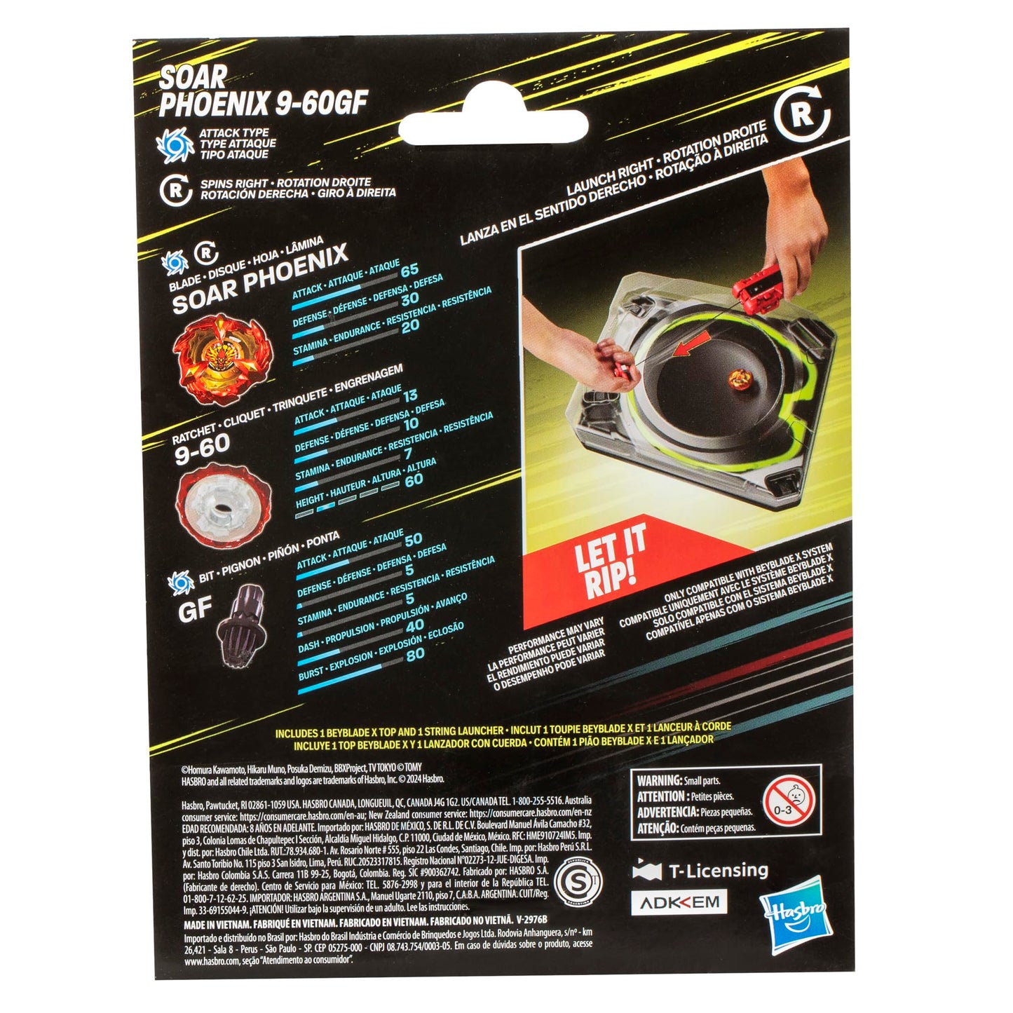 Beyblade X Soar Phoenix 9-60GF Deluxe String Launcher Set – Right-Spin Attack Type Beyblade