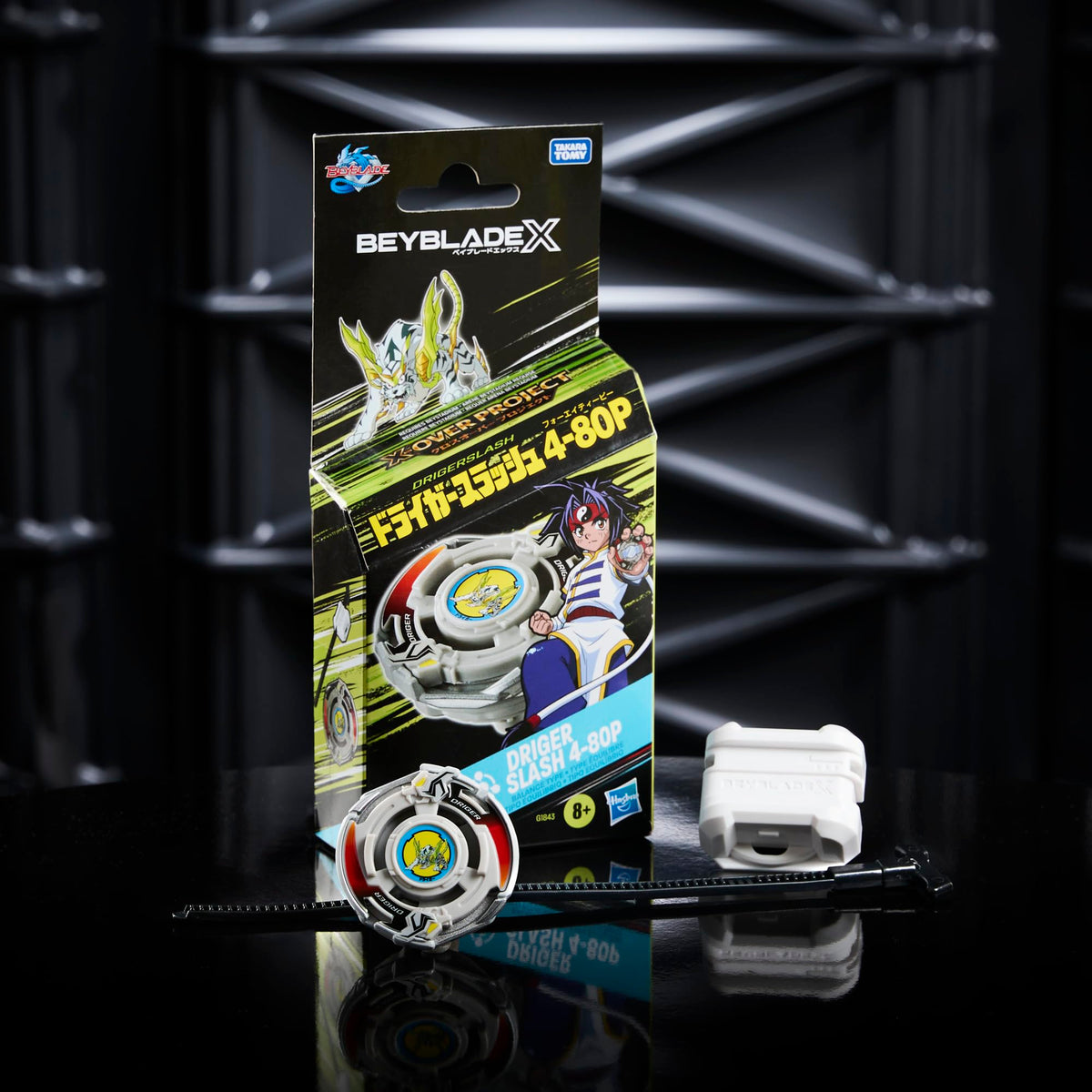 Beyblade X Driger Slash 4-80P X-Over Project Starter Pack | Balance Top & Launcher | Takara Tomy
