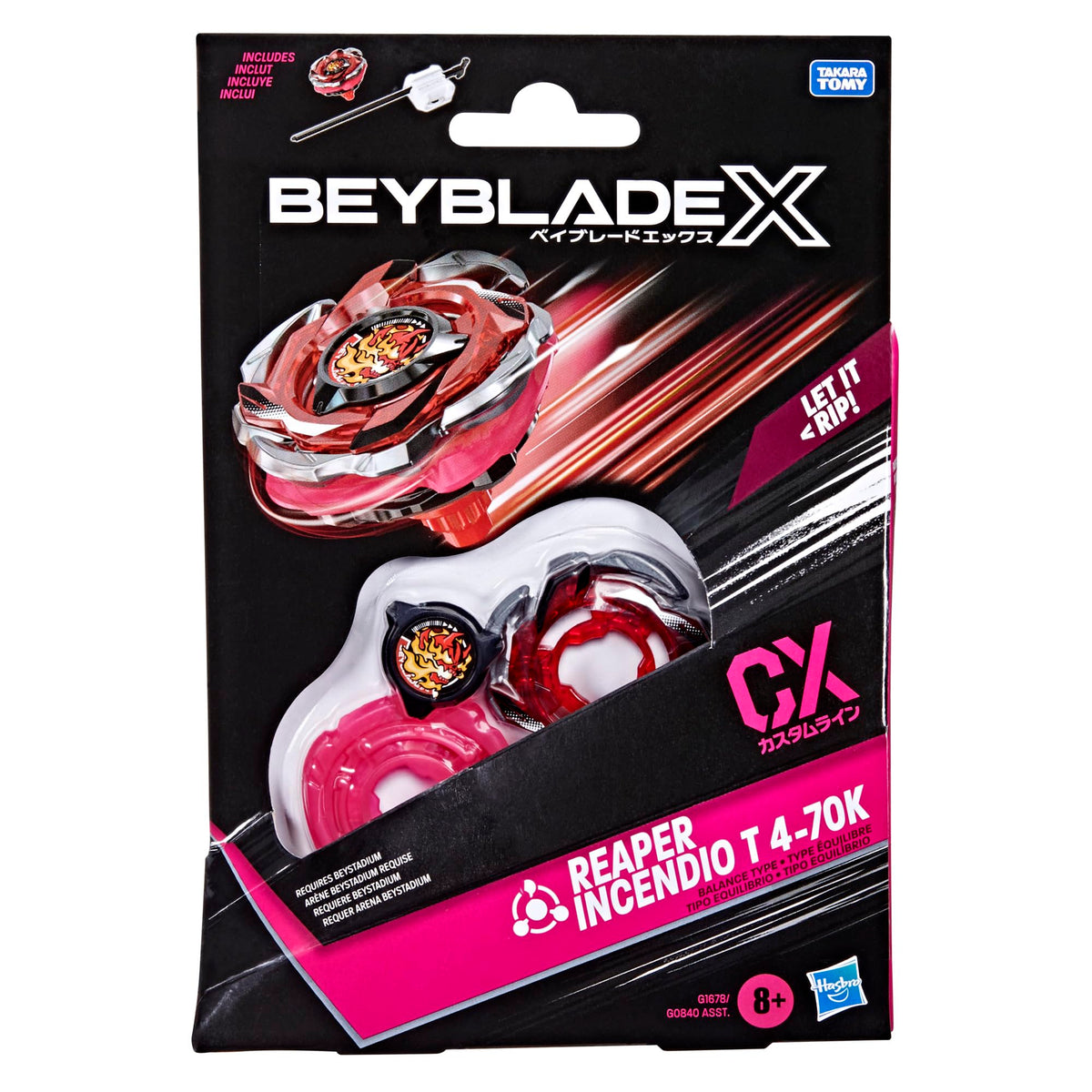 Beyblade X Reaper Incendio T 4-70K CX Starter Pack - Balance Top & Launcher | Takara Tomy Authentic