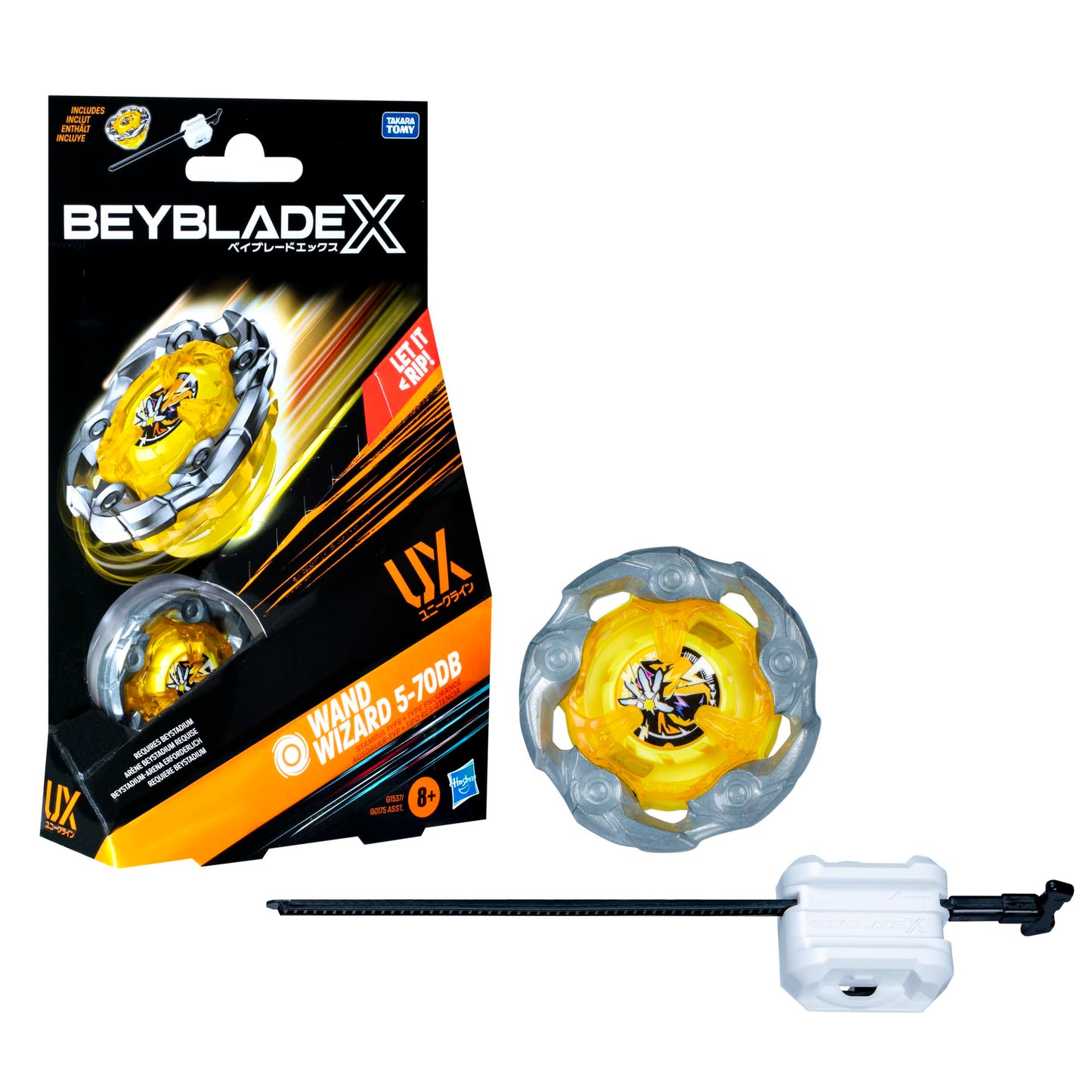 Beyblade X Wand Wizard 5-70DB UX Starter Pack – Spinning Top & Launcher