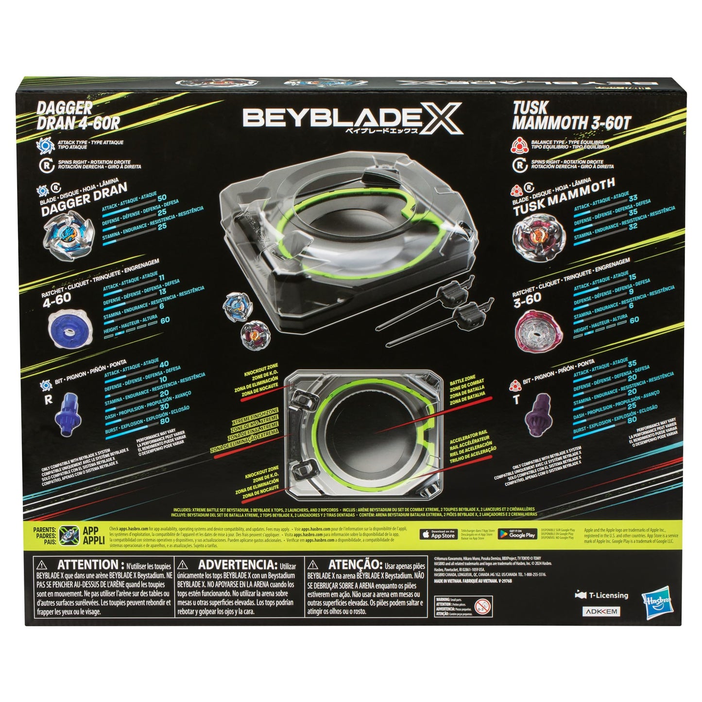 Beyblade X Xtreme Battle Set with Beystadium Arena | X-Celerator Rail & 2 Right-Spin Tops