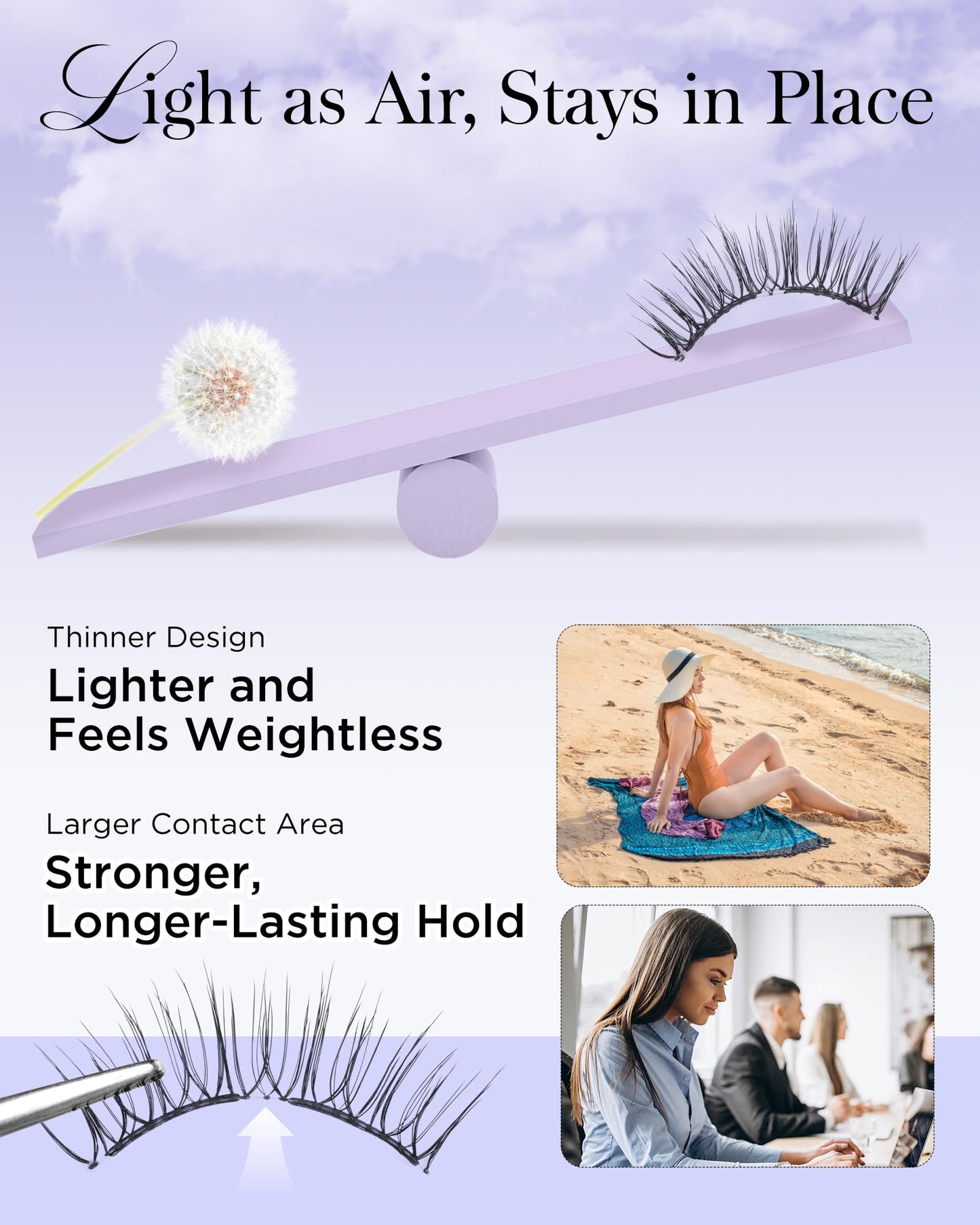 BEYELIAN Magnetic Eyelashes with Applicator Kit – No Glue Needed, Reusable, Lightweight