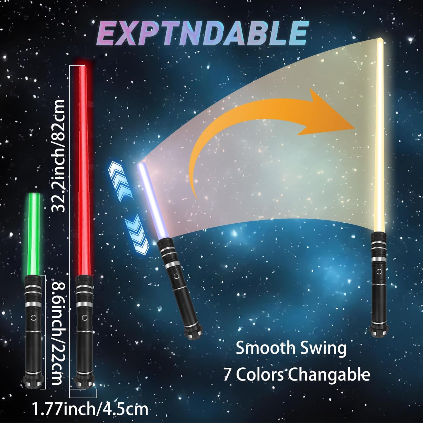 Beyondtrade Lightsabers Toy – 12-Color Double-Blade Swords with FX Sound (2-Pack)