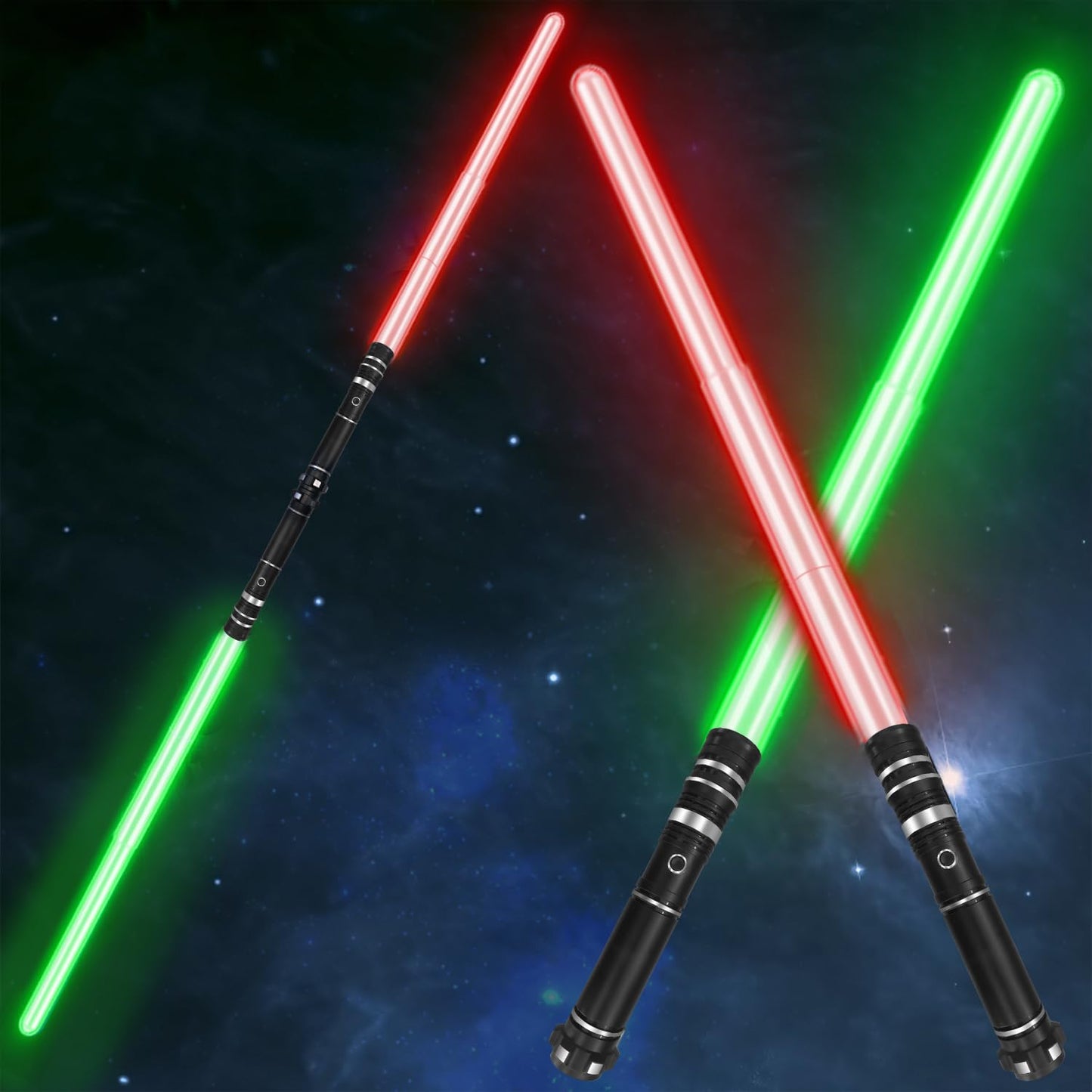 Beyondtrade Lightsabers Toy – 12-Color Double-Blade Swords with FX Sound (2-Pack)