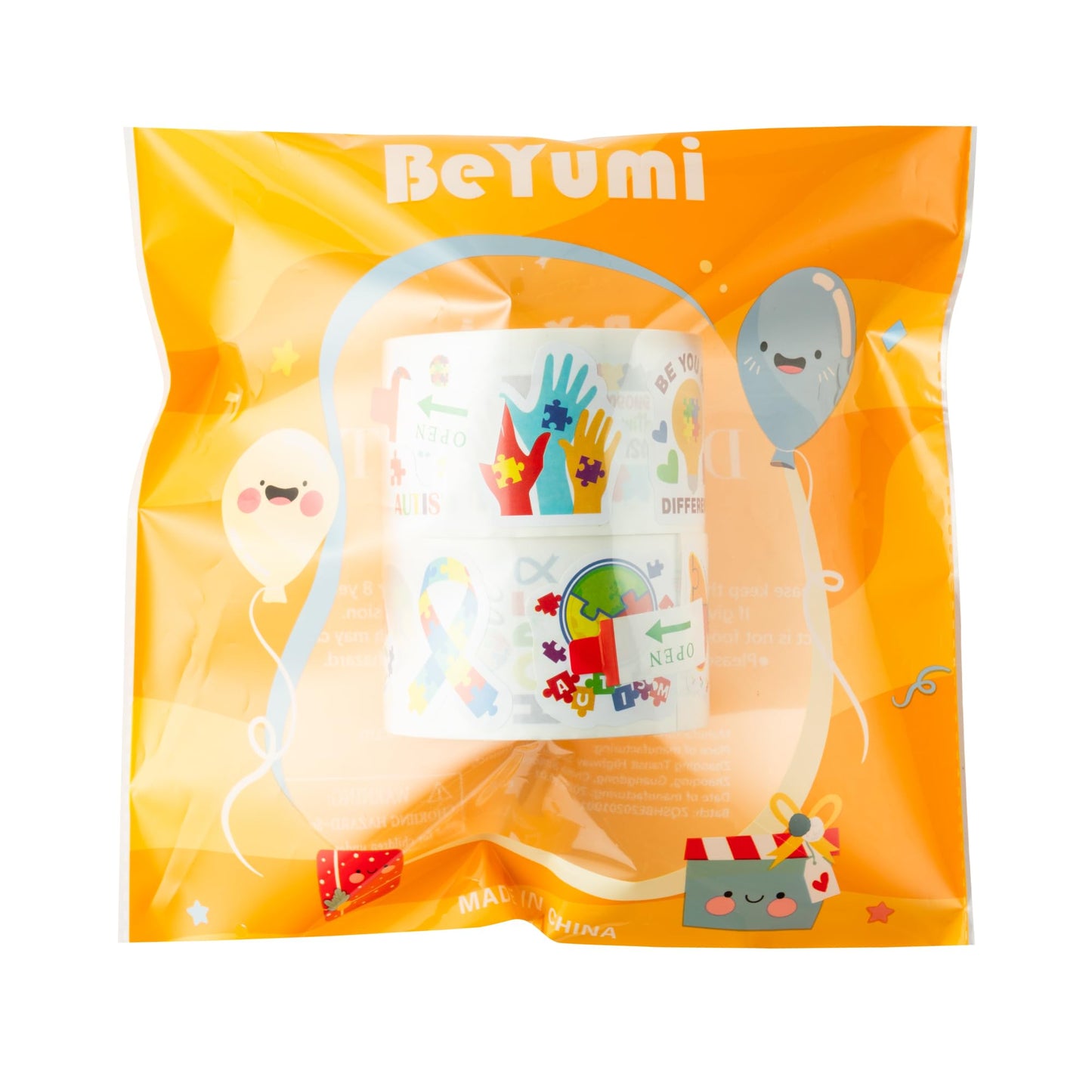 BeYumi Autism Awareness Roll Stickers – 1000 Pcs Waterproof Vinyl Decals for Laptop, Phone, Bottle, Notebook, Luggage and Classroom