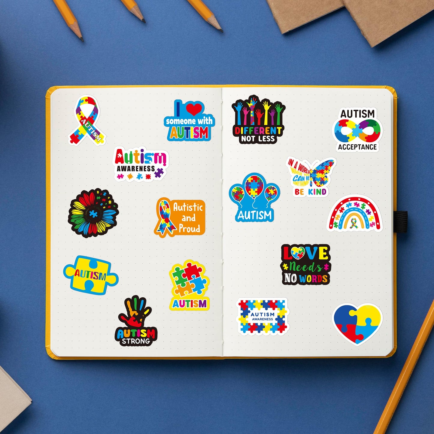 BeYumi Autism Awareness Roll Stickers – 1000 Pcs (2 Rolls) Puzzle Piece Ribbon Vinyl