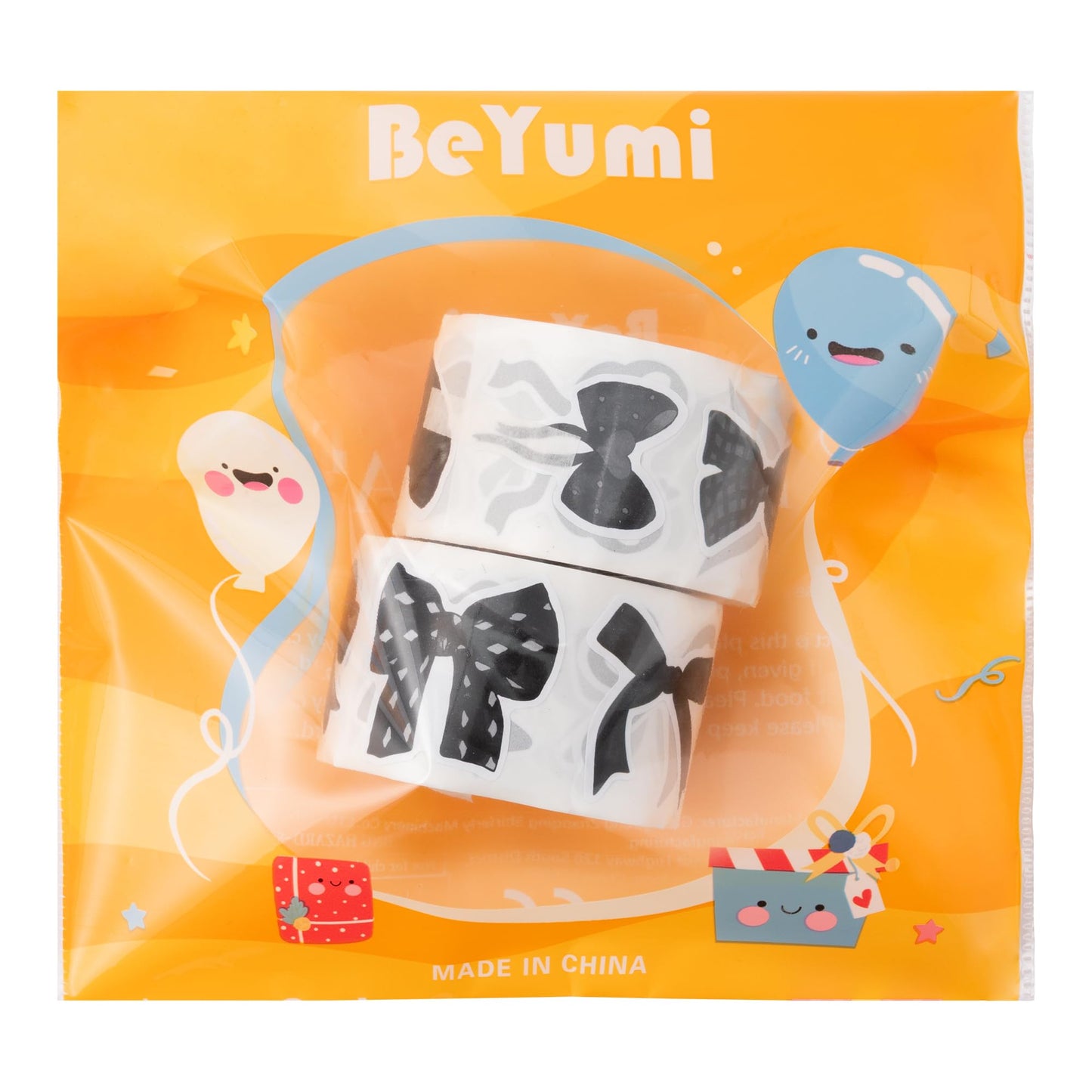 BeYumi Black Bows Sticker Roll – 1000 Pcs Coquette Vinyl Stickers
