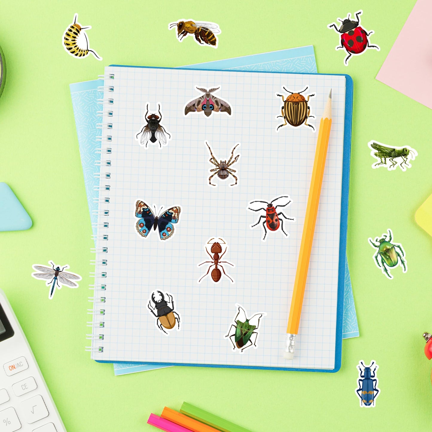 BeYumi Spring Insect Animals Stickers – 1000 Pcs in 2 Rolls for Kids, Party Favors, Classroom Decor