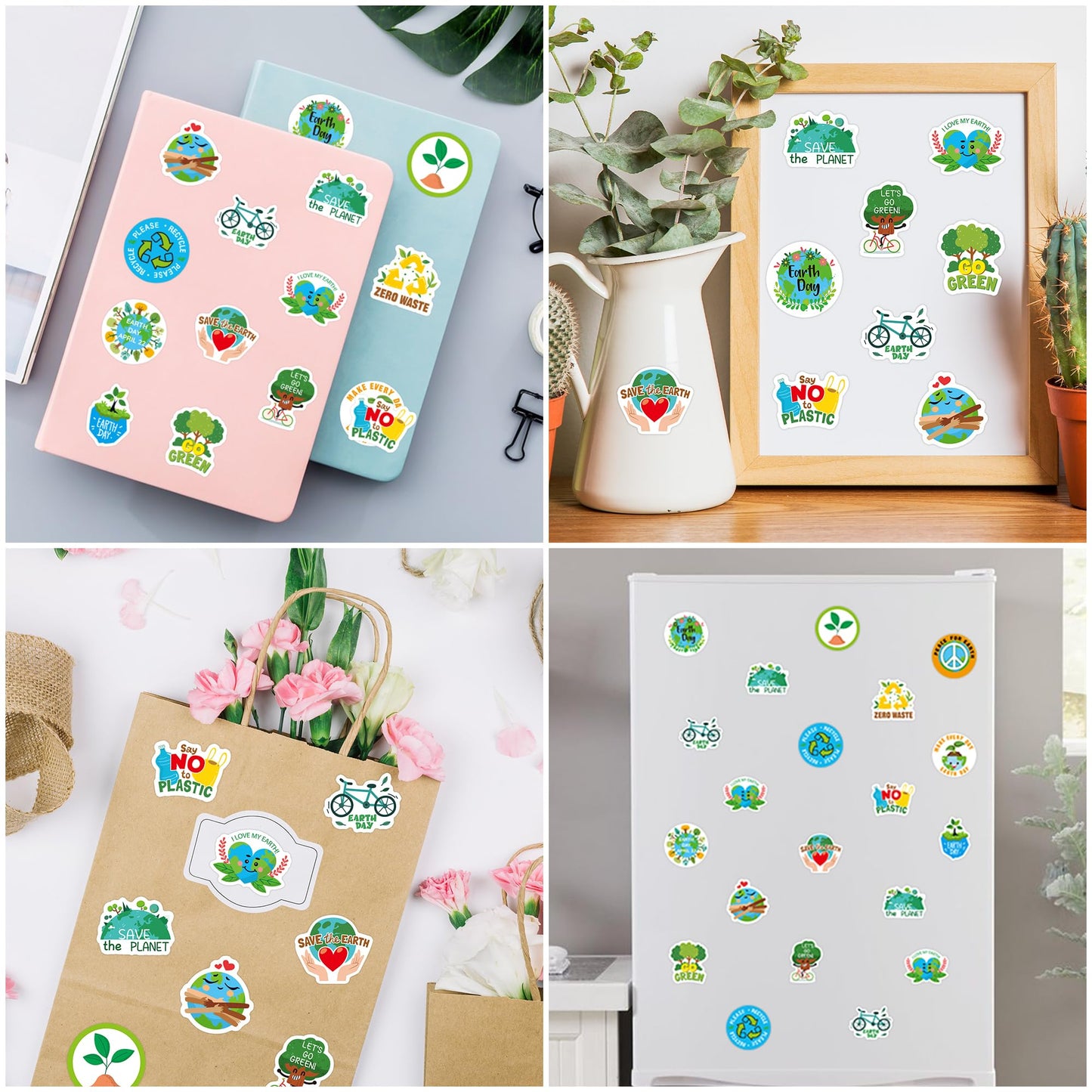 BeYumi Earth Day Roll Stickers – 1000 Waterproof Eco Decals in 2 Rolls