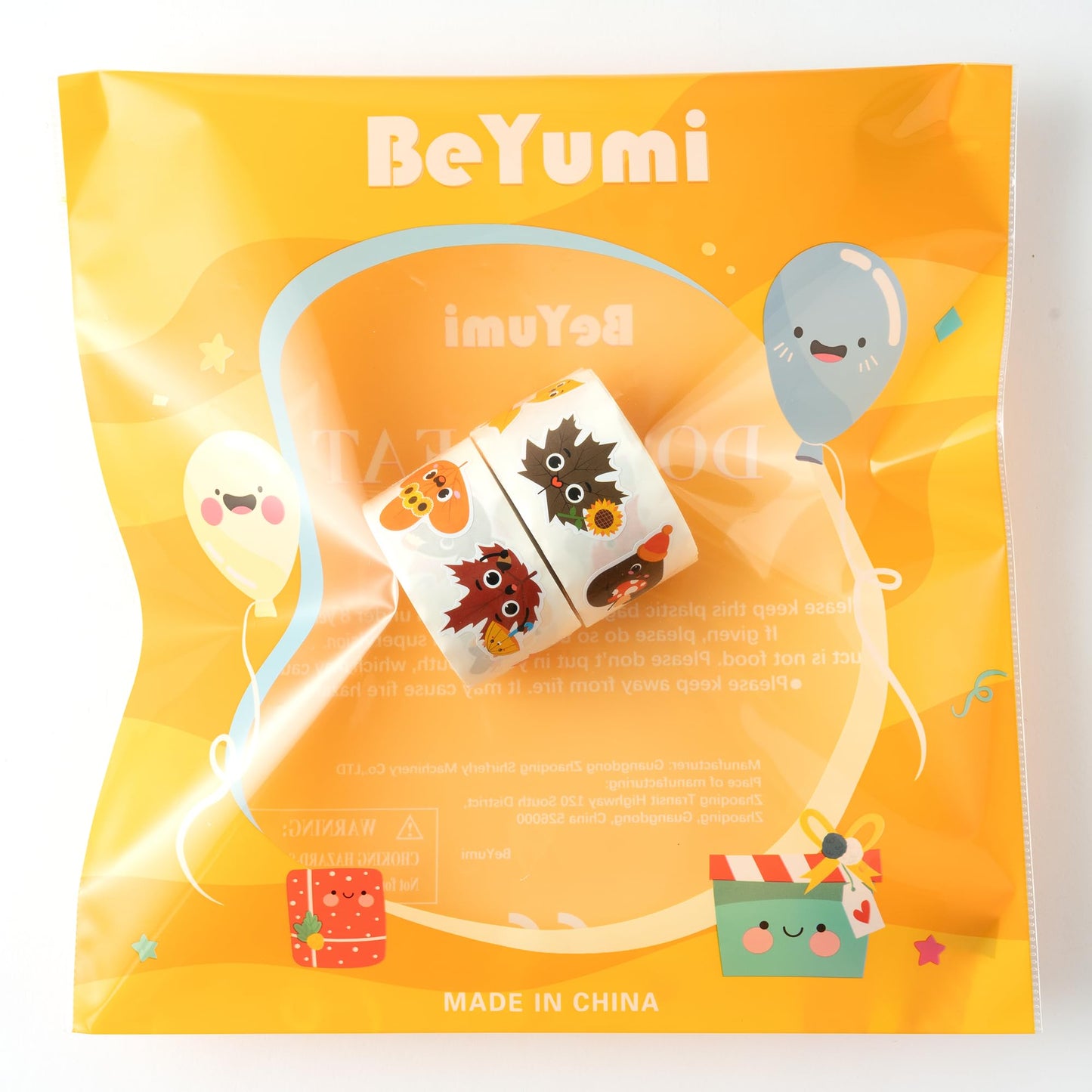 BeYumi Fall Maple Leaves Sticker – 1000 Pcs on 2 Rolls for Autumn Decor