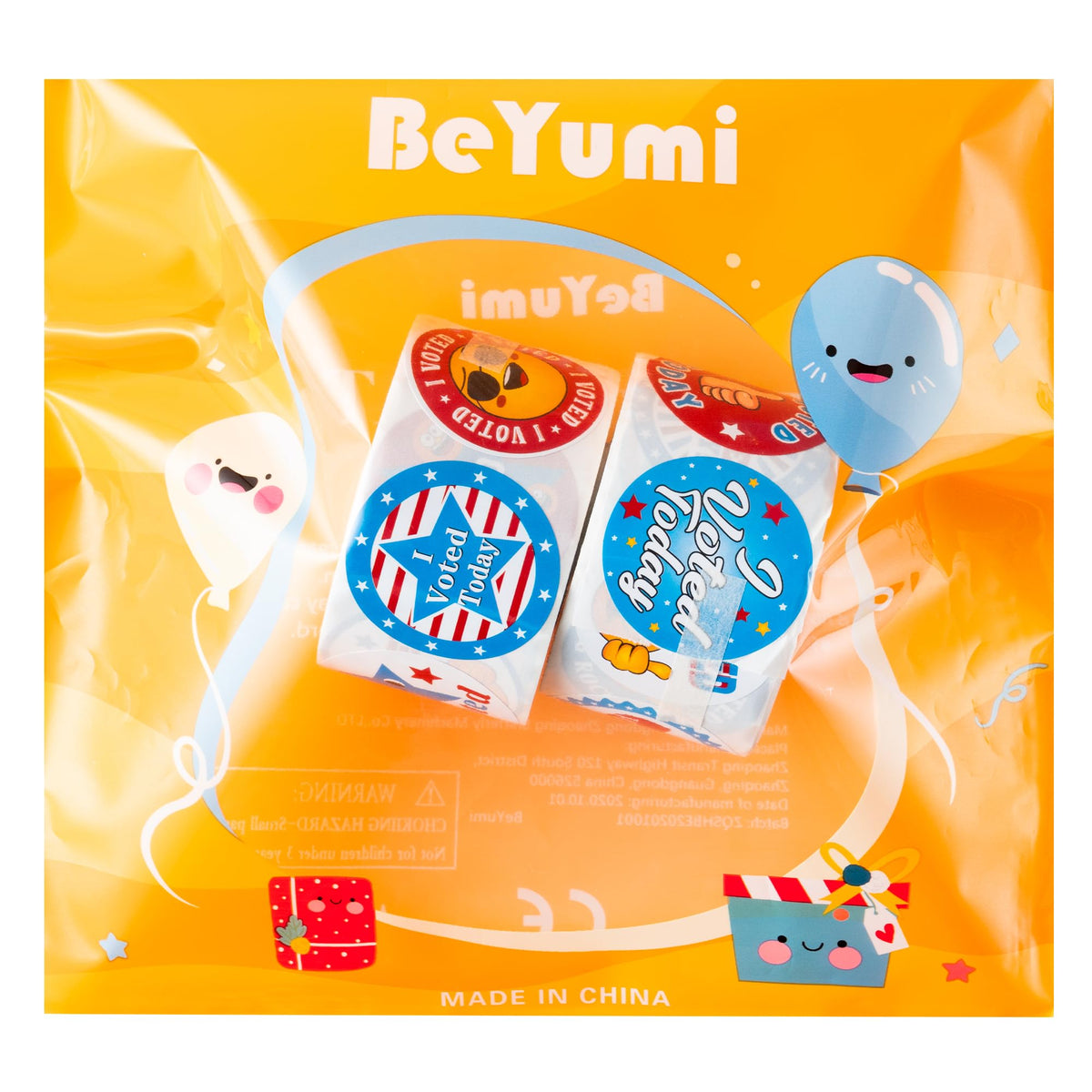 BeYumi I Voted Today Stickers – 1000 Pcs, 2 Rolls, Round Self-Adhesive Decals for Elections, Campaigns & Classroom
