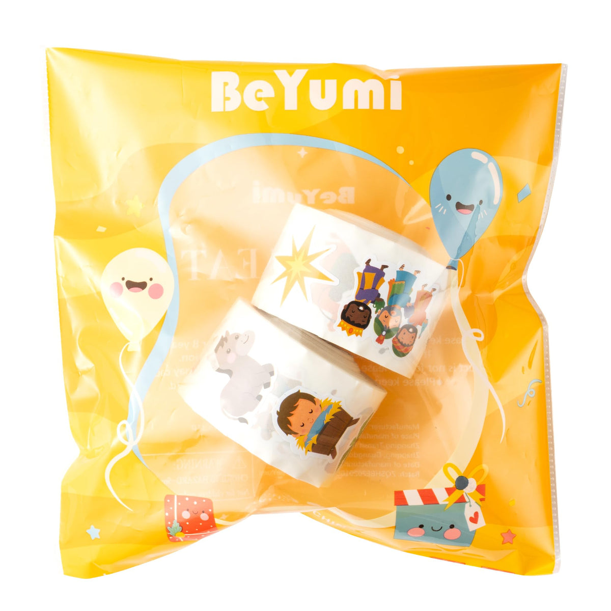 BeYumi Christmas Nativity Sticker Set — 1000 Pcs on 2 Rolls, Waterproof Vinyl