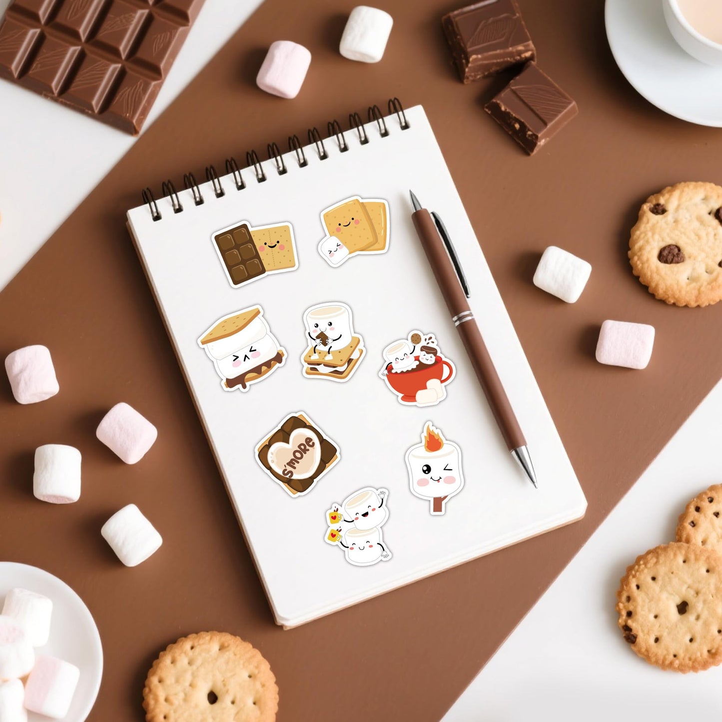 BeYumi Cute Marshmallow Sticker Roll – 1000 Pcs Waterproof Vinyl Decals for Gifts, Parties, Laptops & More