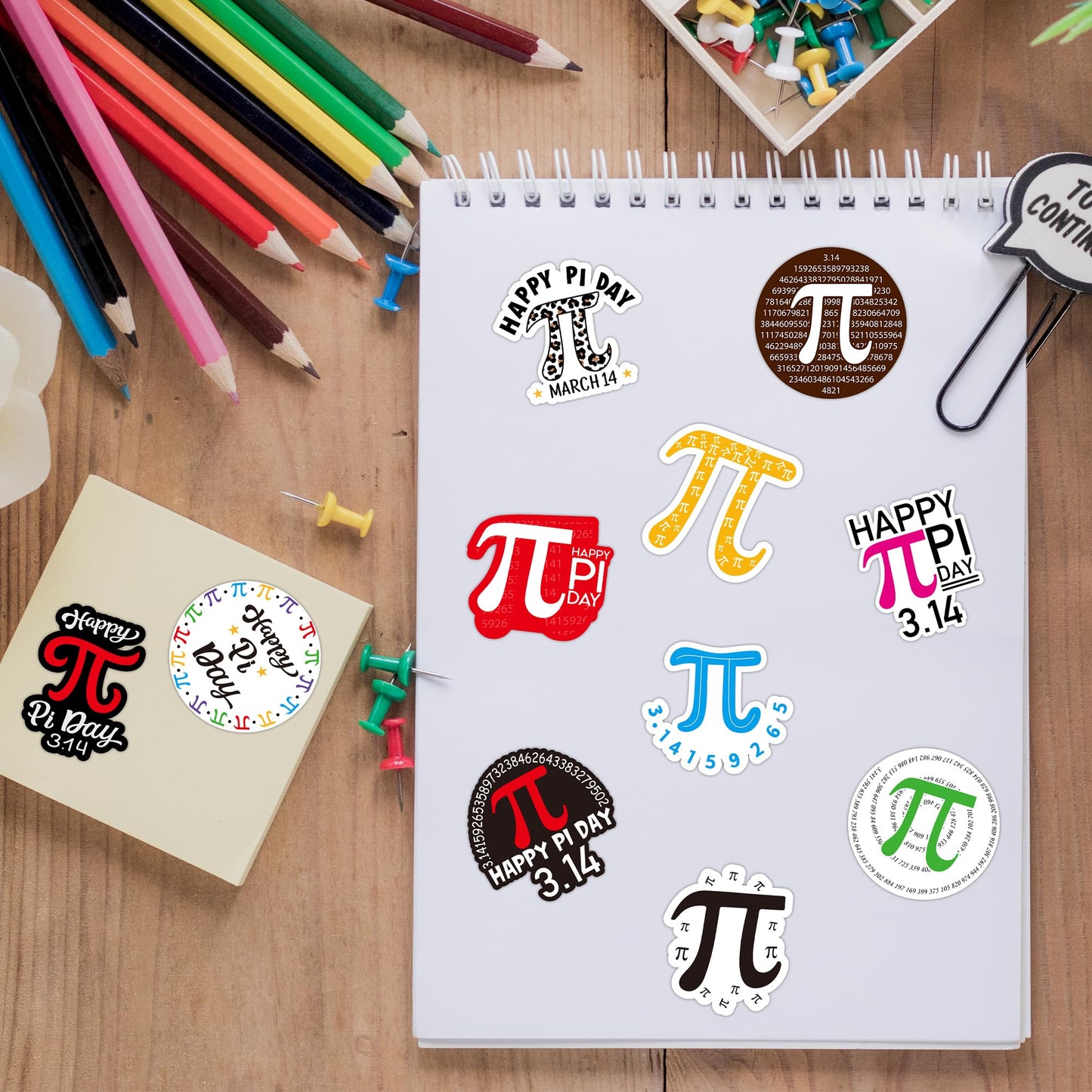 BeYumi Pi Day Stickers – 1000 Pcs in 2 Rolls | Waterproof Vinyl Decals