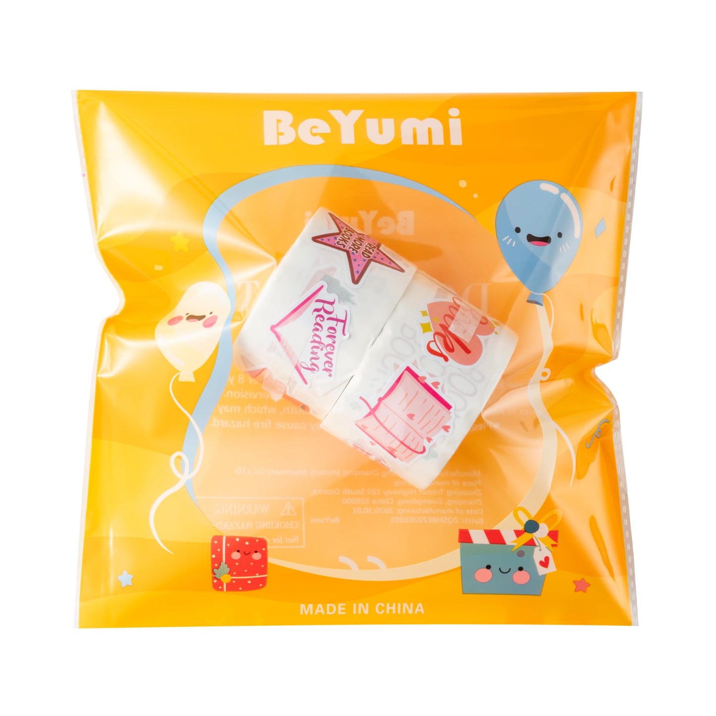 BeYumi Pink Bookish Sticker Roll – 1000 Pcs, 2 Rolls, Waterproof Vinyl Bookish Decals