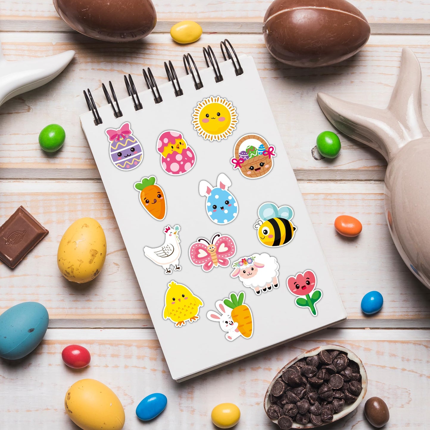 BeYumi Cute Easter Sticker Roll – 1000 Pcs in 2 Rolls | Waterproof Vinyl for Crafts & Gifts