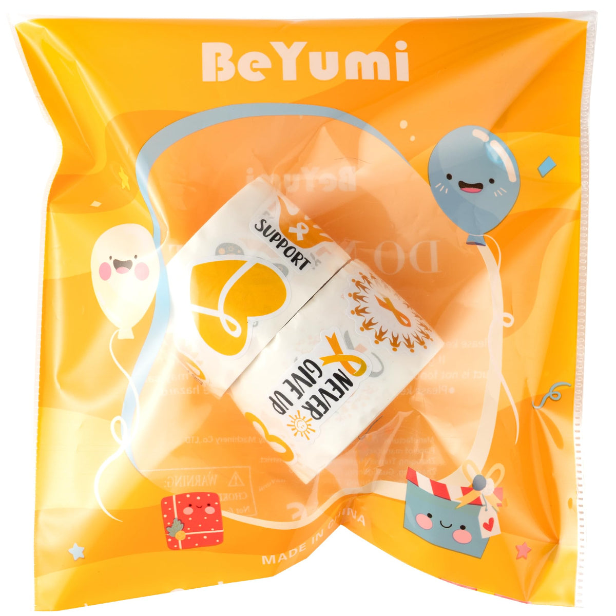 BeYumi Childhood Cancer Awareness Sticker Set – 1000 Pcs (2 Rolls), Waterproof Vinyl