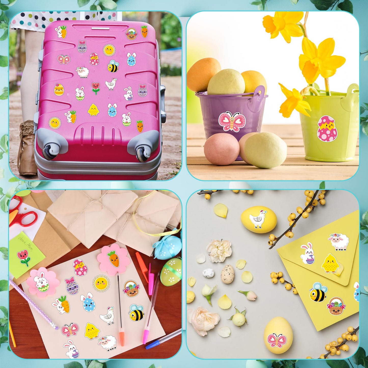 BeYumi Cute Easter Sticker Roll – 1000 Pcs in 2 Rolls | Waterproof Vinyl for Crafts & Gifts