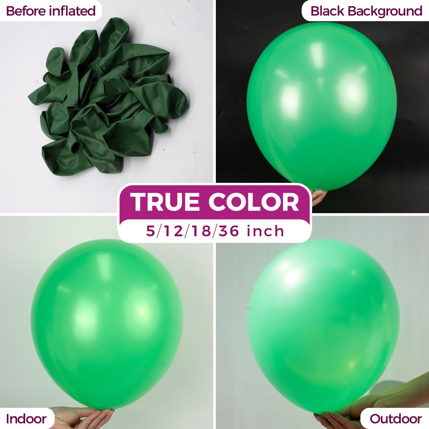 Bezente Green Balloons – 100 Pack 12 Inch Latex Party Balloons for Green Jungle Theme