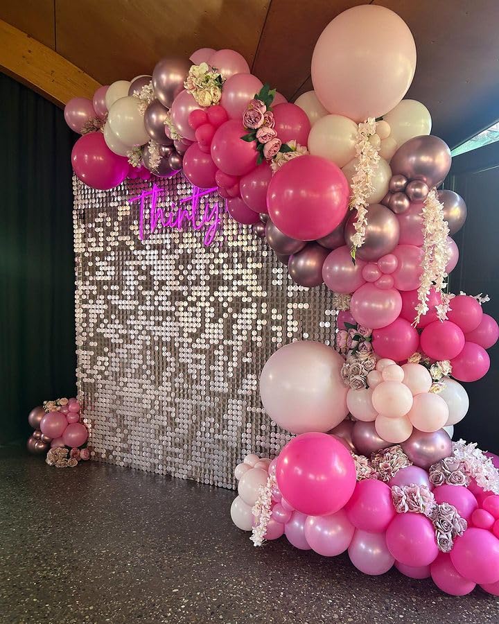 Bezente Pink Balloons Set — 60pc, 12in Latex Party Kit