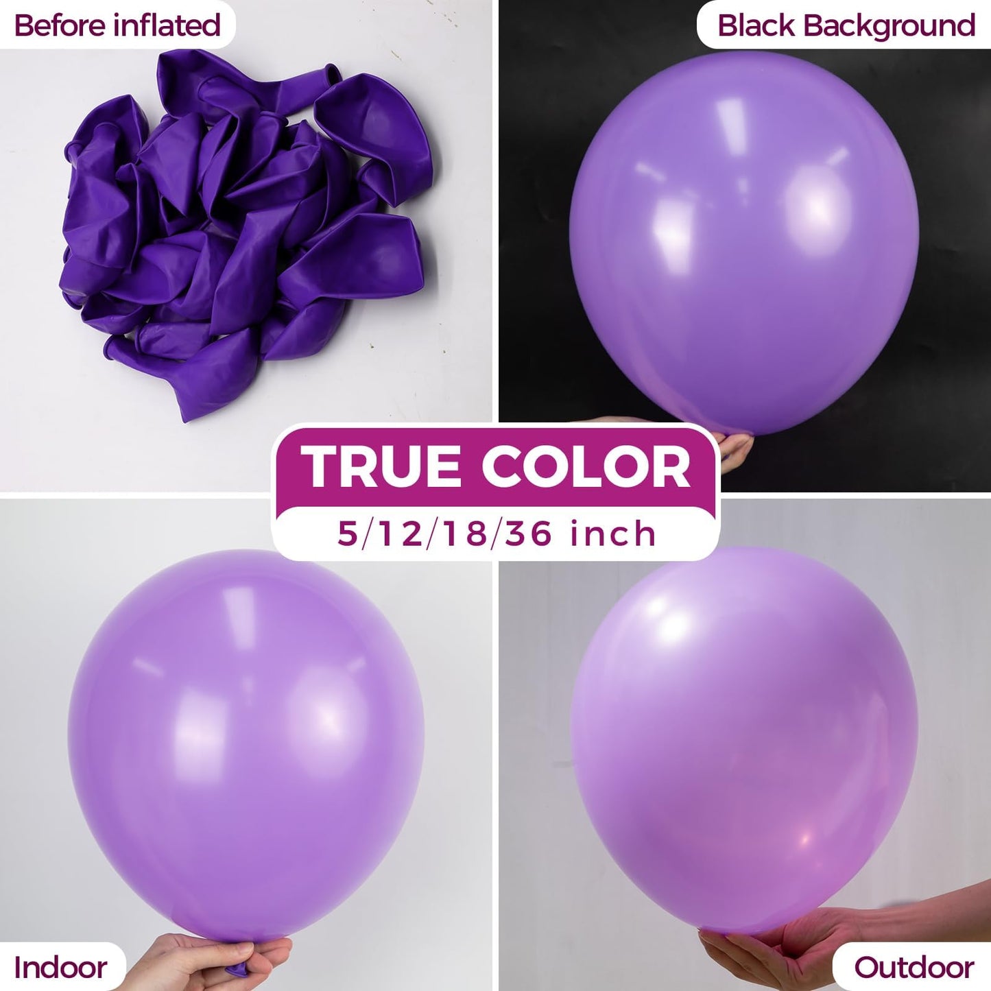 Bezente Purple Balloons – 100 Pack 12in Latex Party Balloons for Celebrations