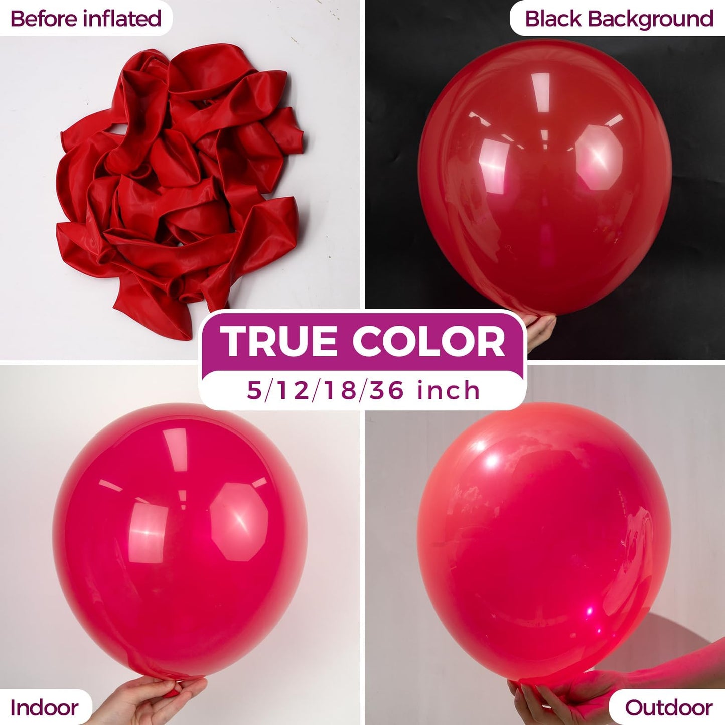 Bezente Red Balloons - 100 Pack 12-Inch Latex Party Balloons for Valentine's, Weddings & Celebrations