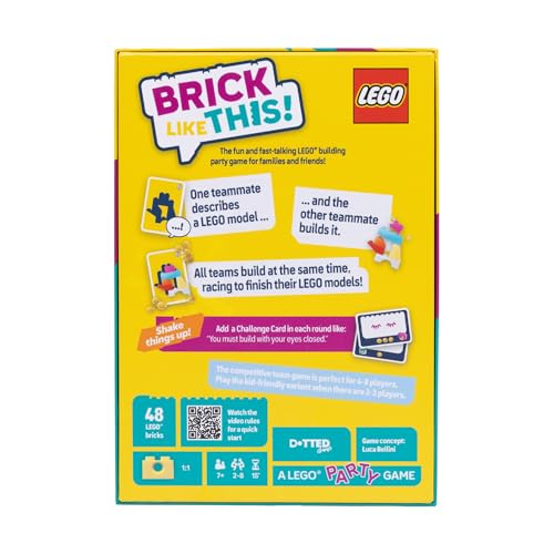 Bezzerwizzer Brick Like This! Official LEGO Party Game — Fast Family Fun (2-8 players, 15 min)