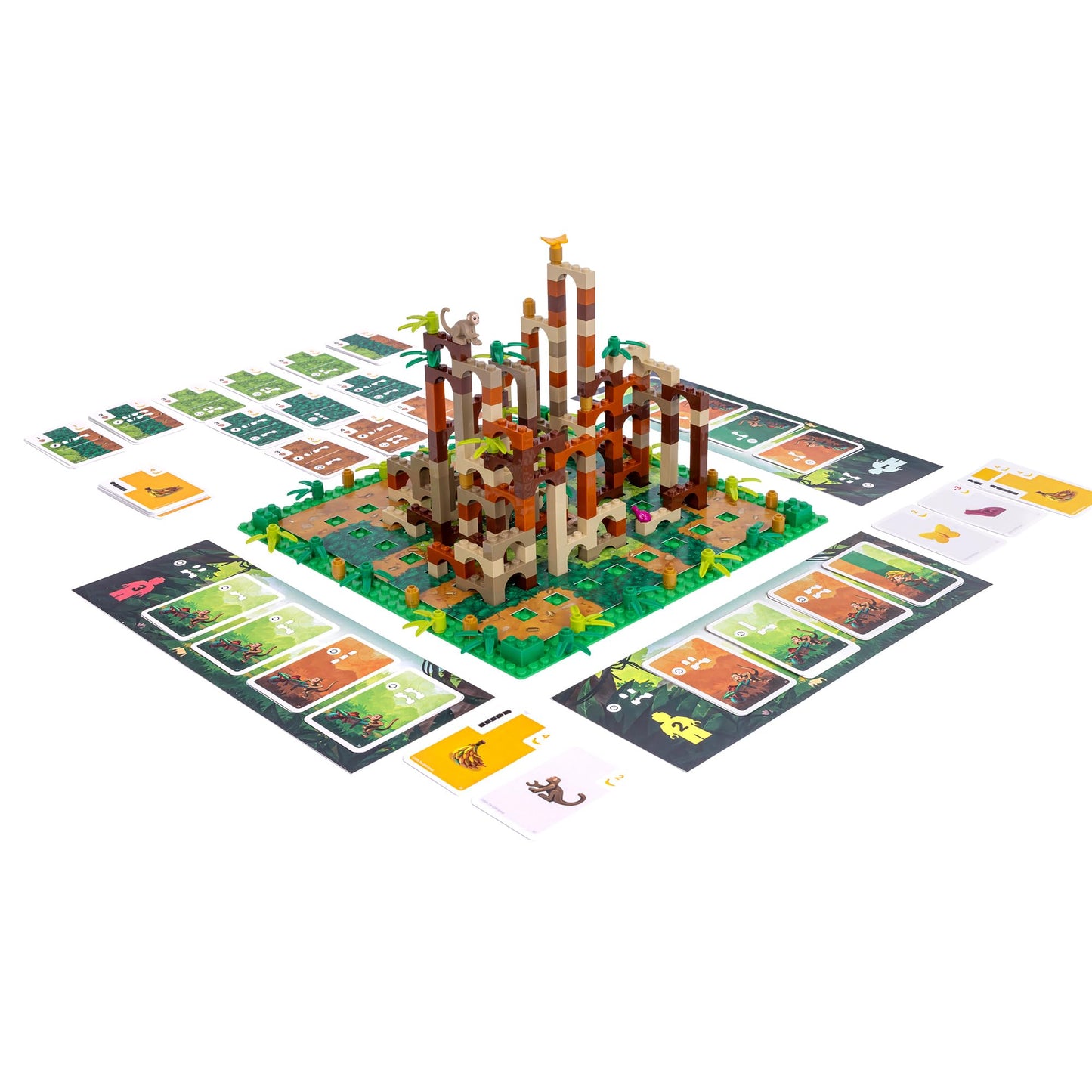 Bezzerwizzer Monkey Palace – LEGO Brick-Build Board Game for 2-4 Players, 45 Minutes